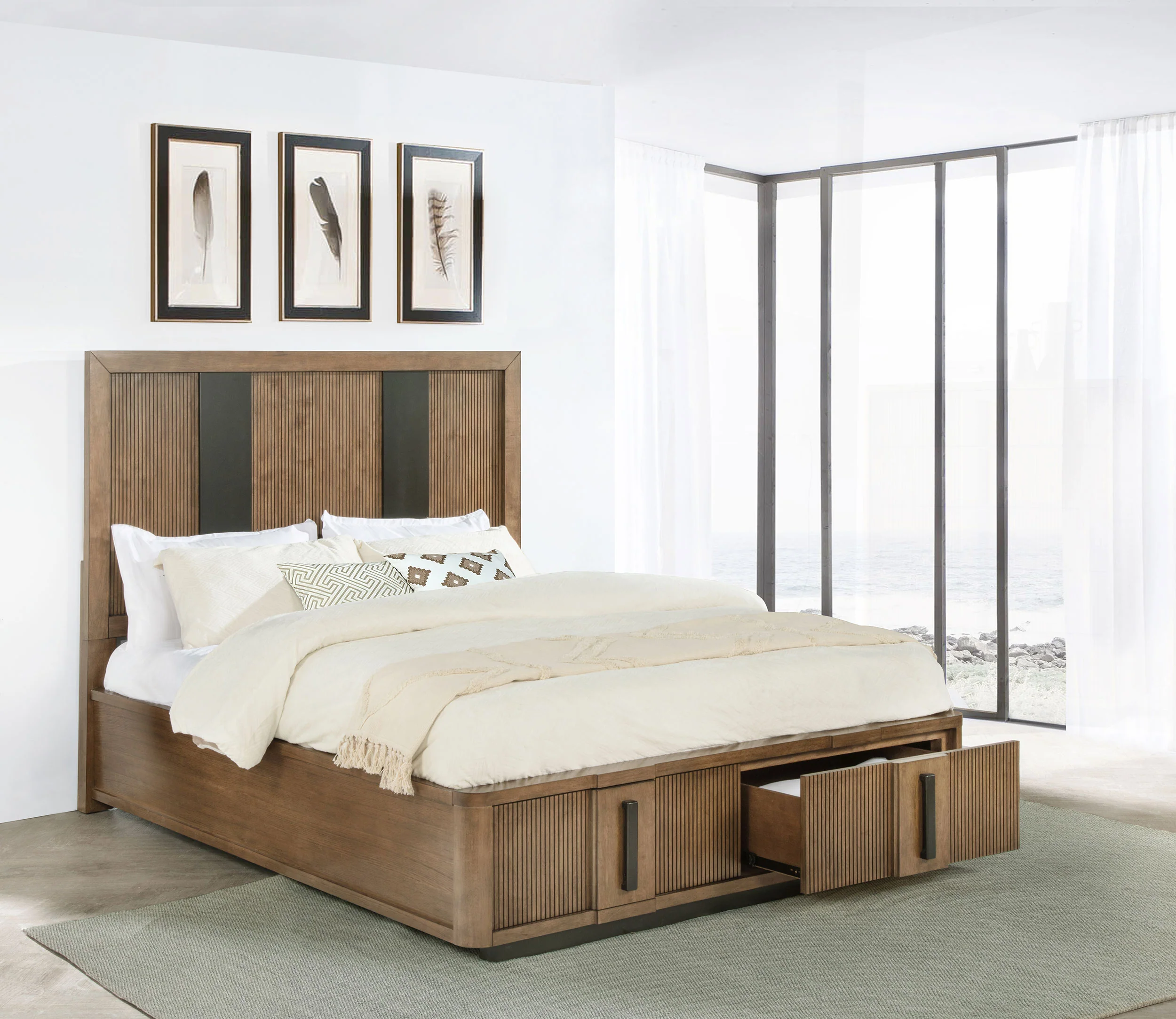 Terrace 2-Drawer Eastern King Storage Bed Ash Brown - Image 4