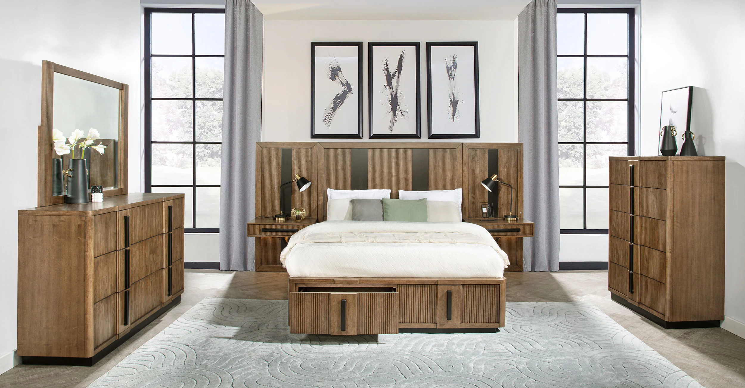 Terrace 2-Drawer Eastern King Storage Bed Ash Brown - Image 7