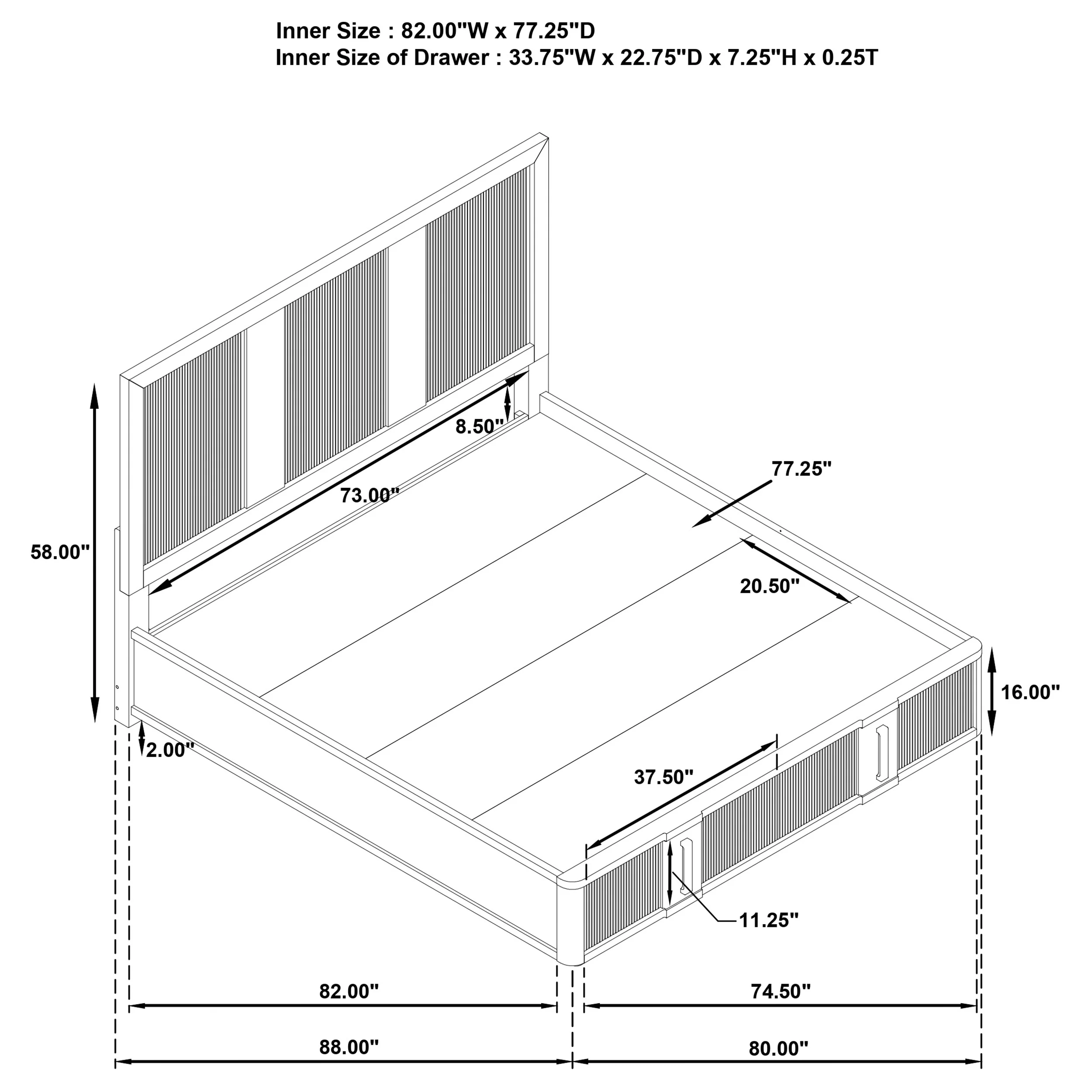 Terrace 2-Drawer Eastern King Storage Bed Ash Brown - Image 9