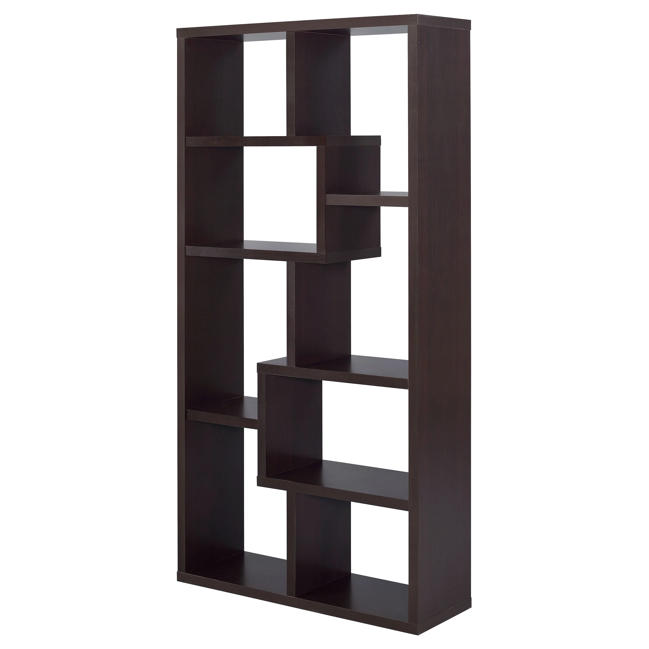 Theo 71-Inch 6-Shelf Bookshelf in Cappuccino - Image 3