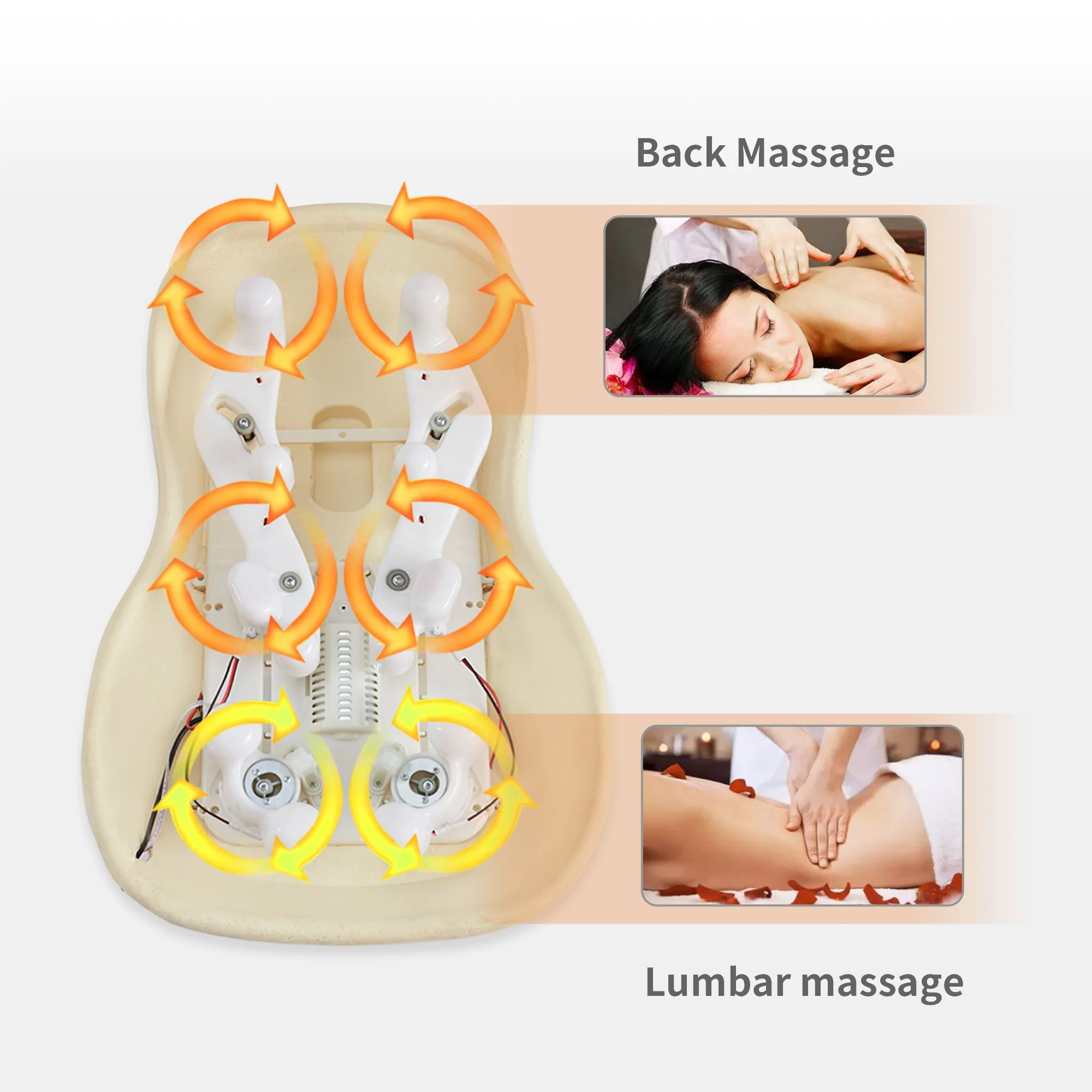 Therapeutic Shiatsu Massage Cushion With Heat Function, Polypropylene - Gray - Image 3