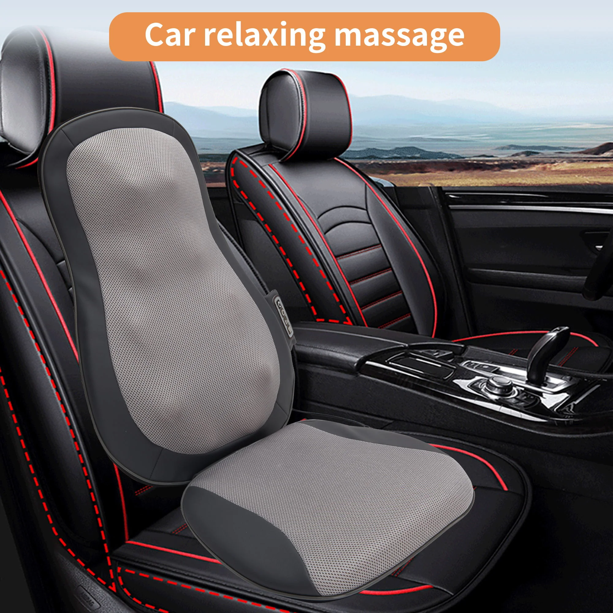 Therapeutic Shiatsu Massage Cushion With Heat Function, Polypropylene - Gray - Image 7