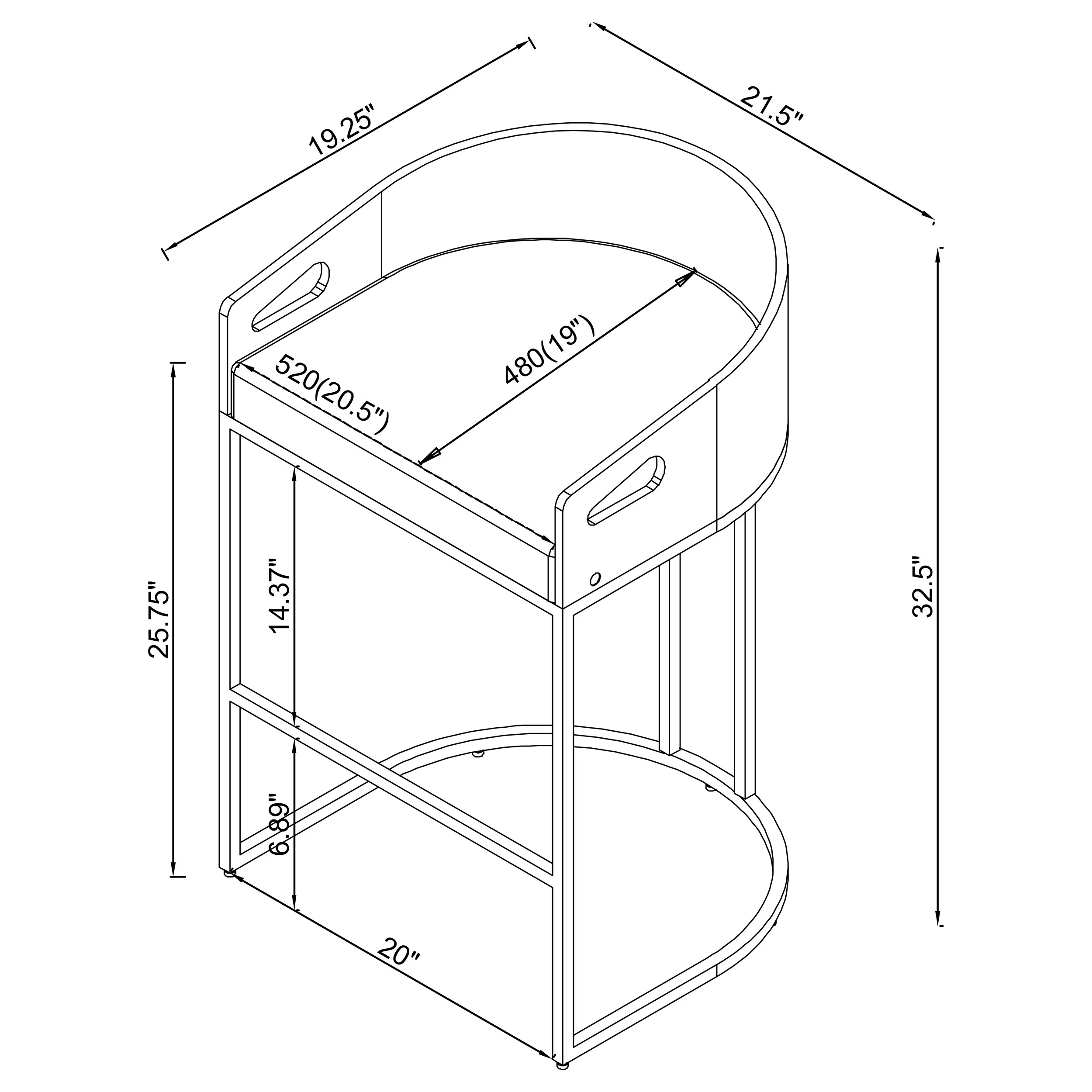 Thermosolis Clear Acrylic Counter Chair Chrome - Set of 2 - Image 12
