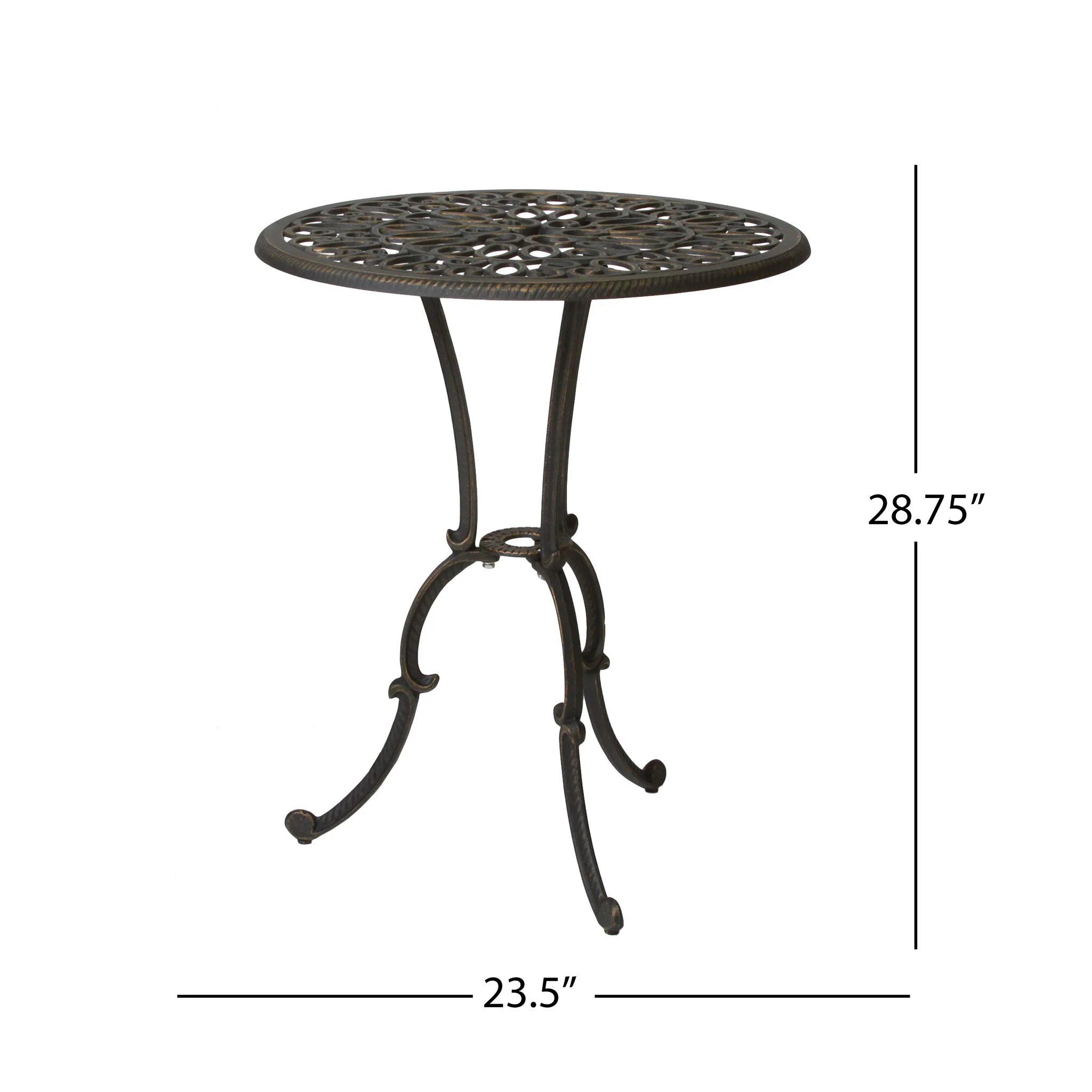 Thomas - 3 Pieces Cast Bistro Set - Black / Gold - Image 4