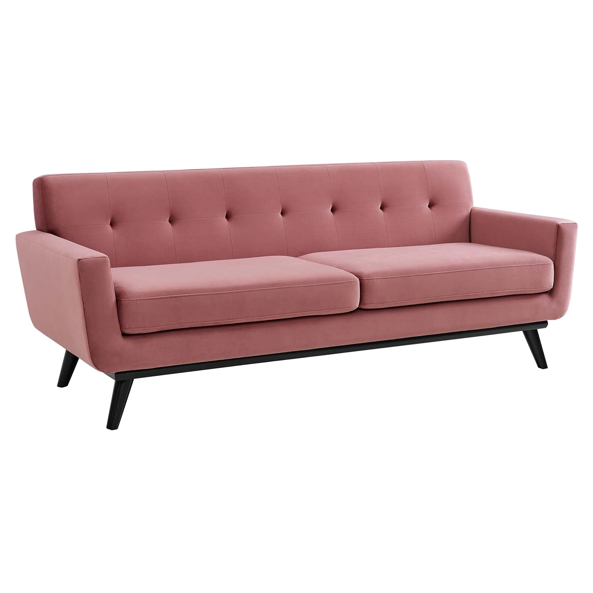 Three-Button Tufted Performance Velvet Sofa with Splayed Legs - Image 13
