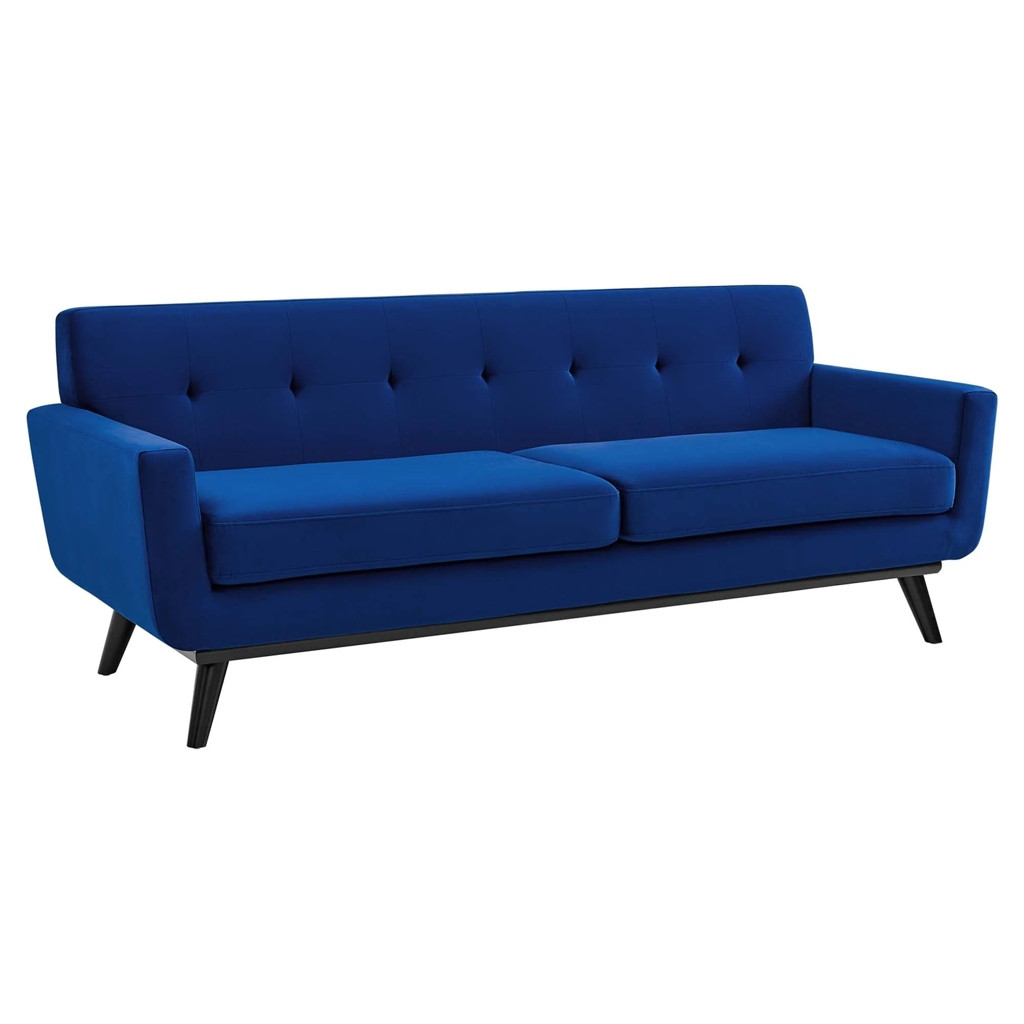Three-Button Tufted Performance Velvet Sofa with Splayed Legs - Image 19