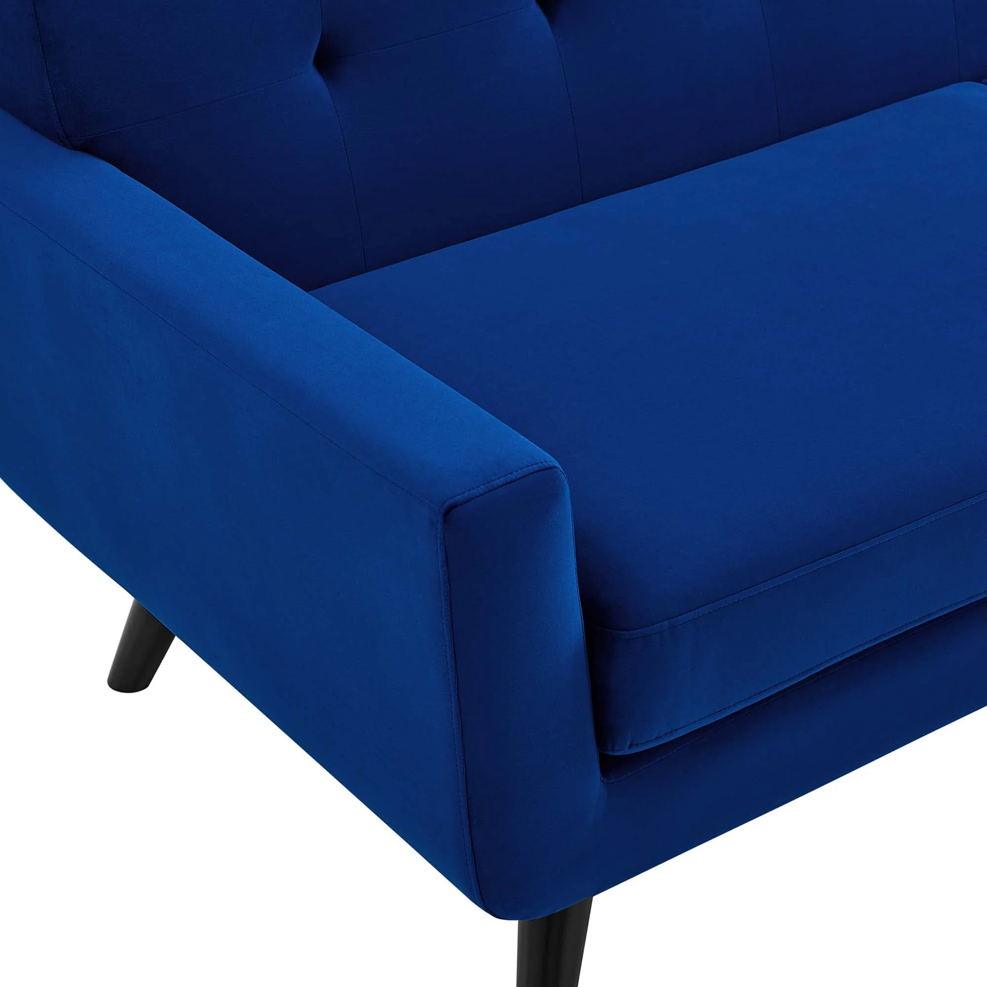 Three-Button Tufted Performance Velvet Sofa with Splayed Legs - Image 23