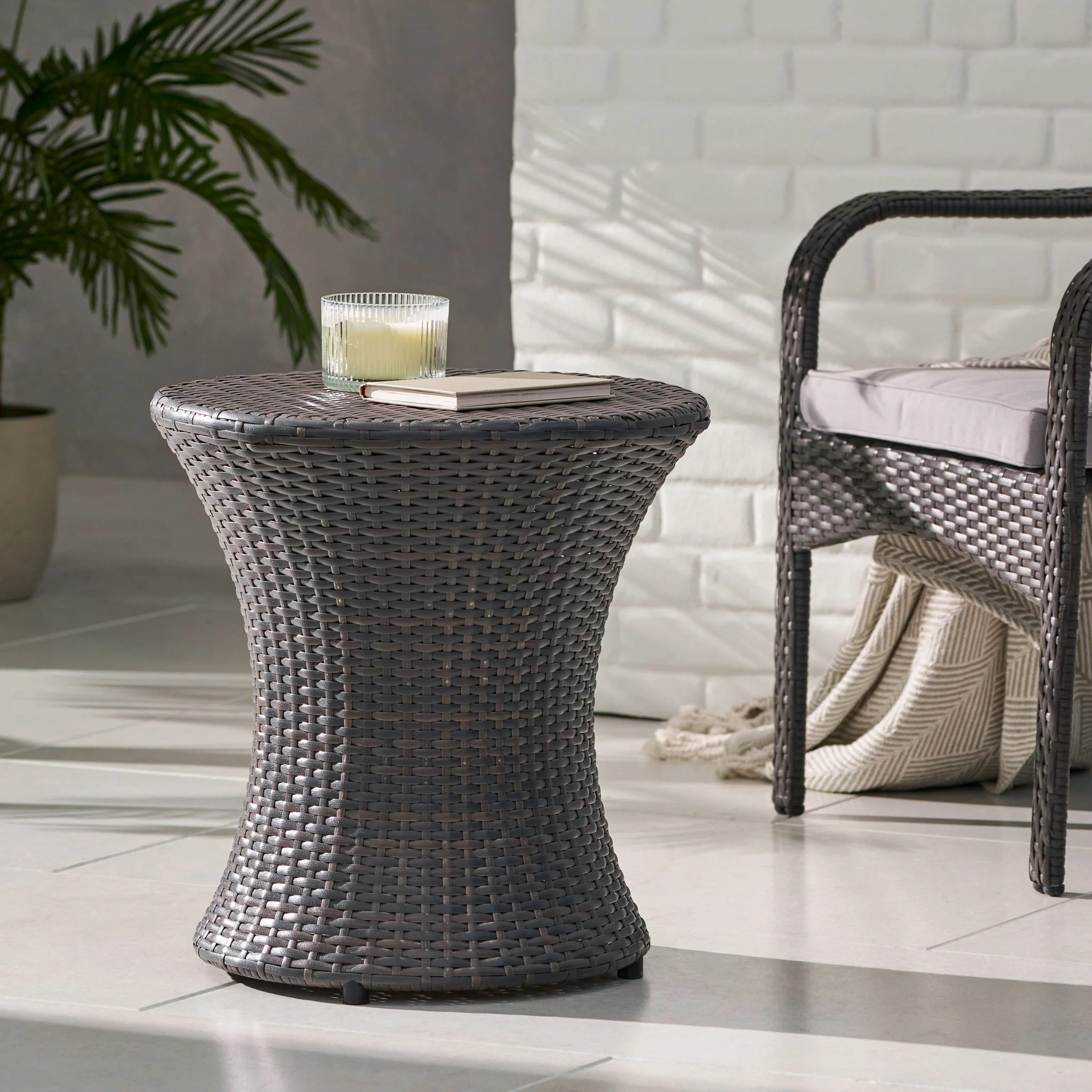 Thrive - Hourglass Rattan Table With No Glass Top - Image 3