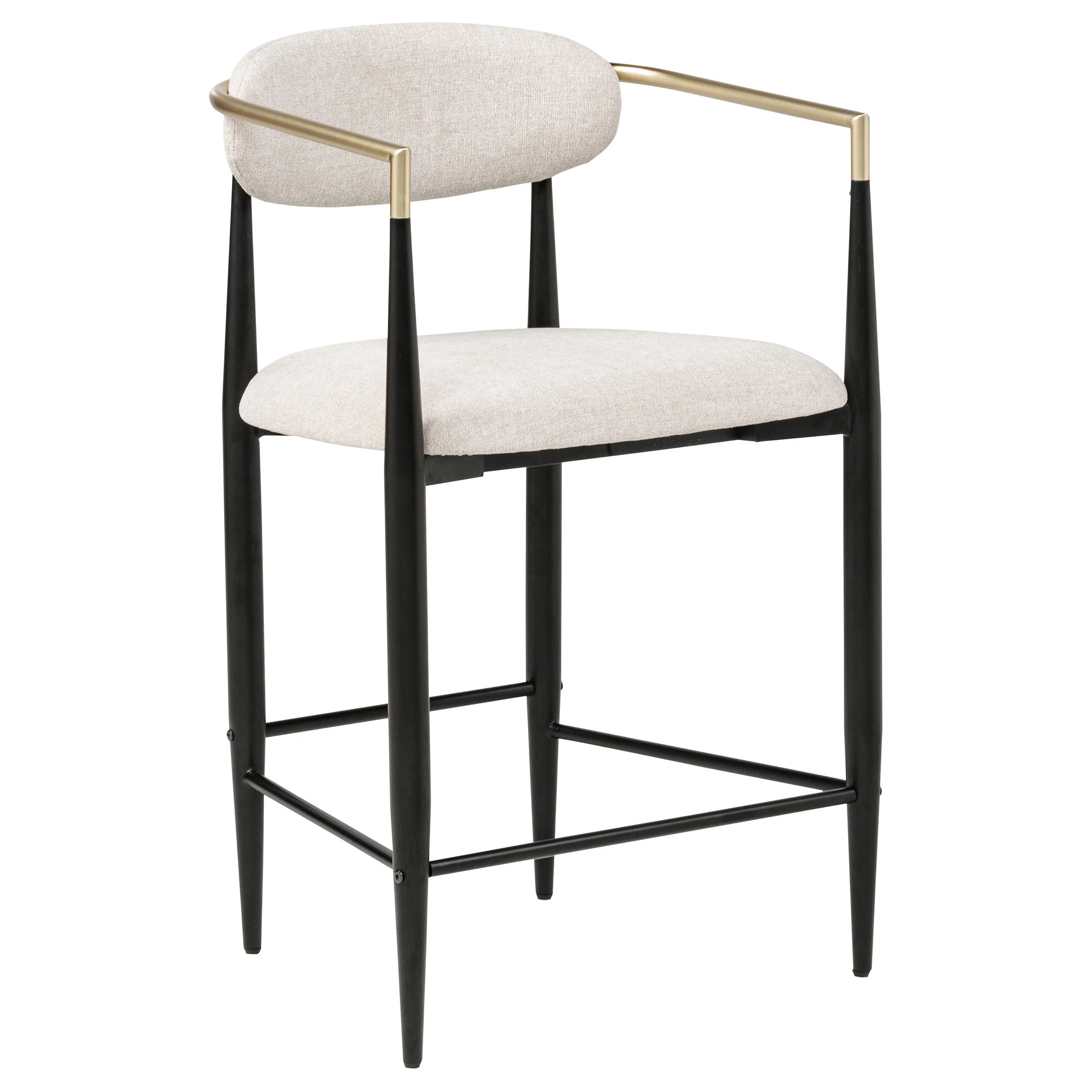 Tina Beige Fabric Upholstered Counter Chair (Set of 2) - Image 3