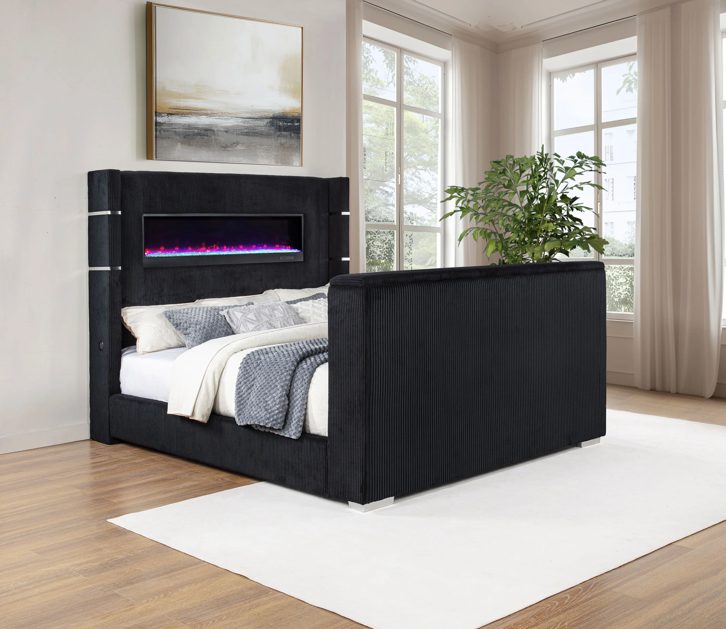 Tisdall California King Flame Visualizer TV Bed Black - Image 5