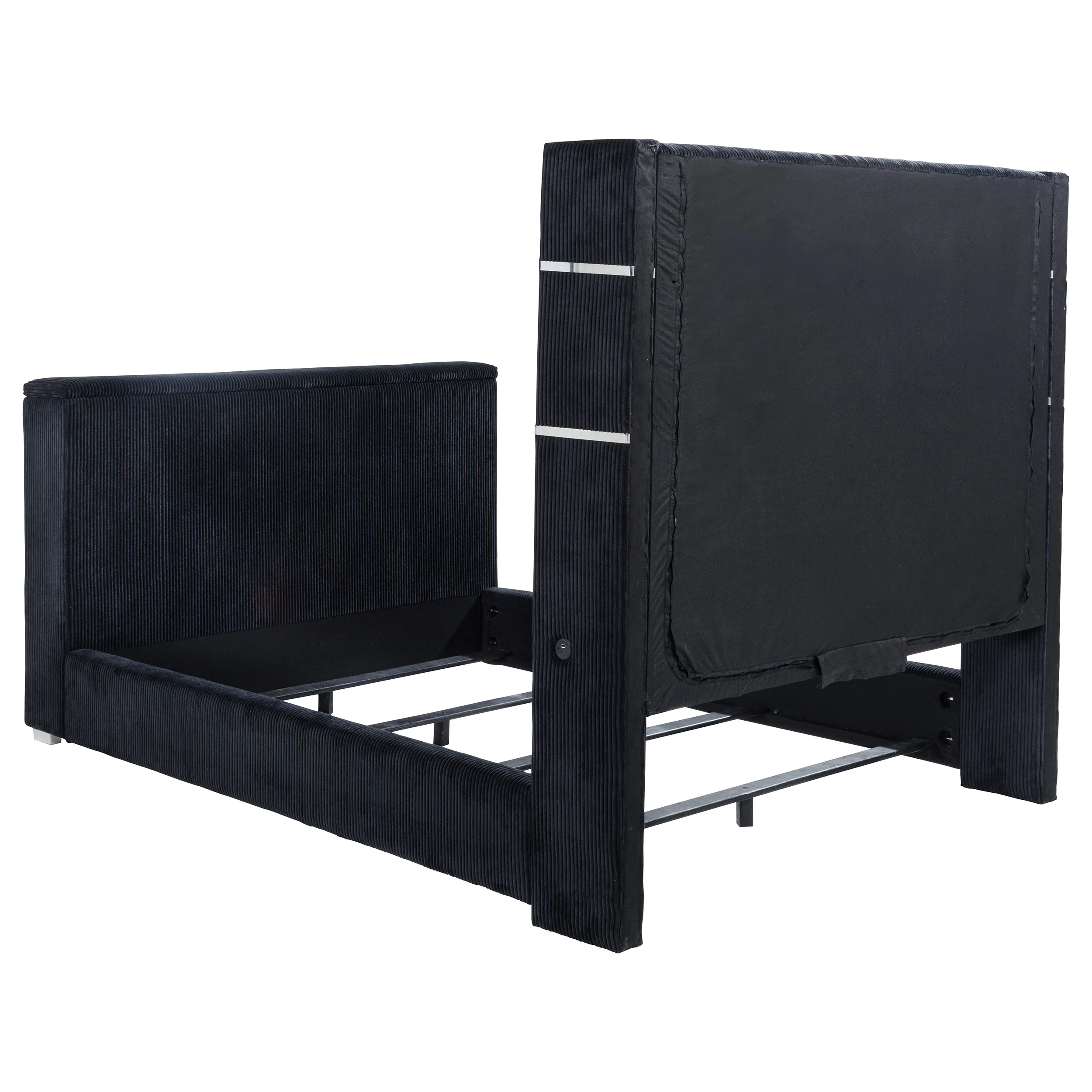 Tisdall Queen Flame Visualizer Wingback TV Bed Black - Image 9