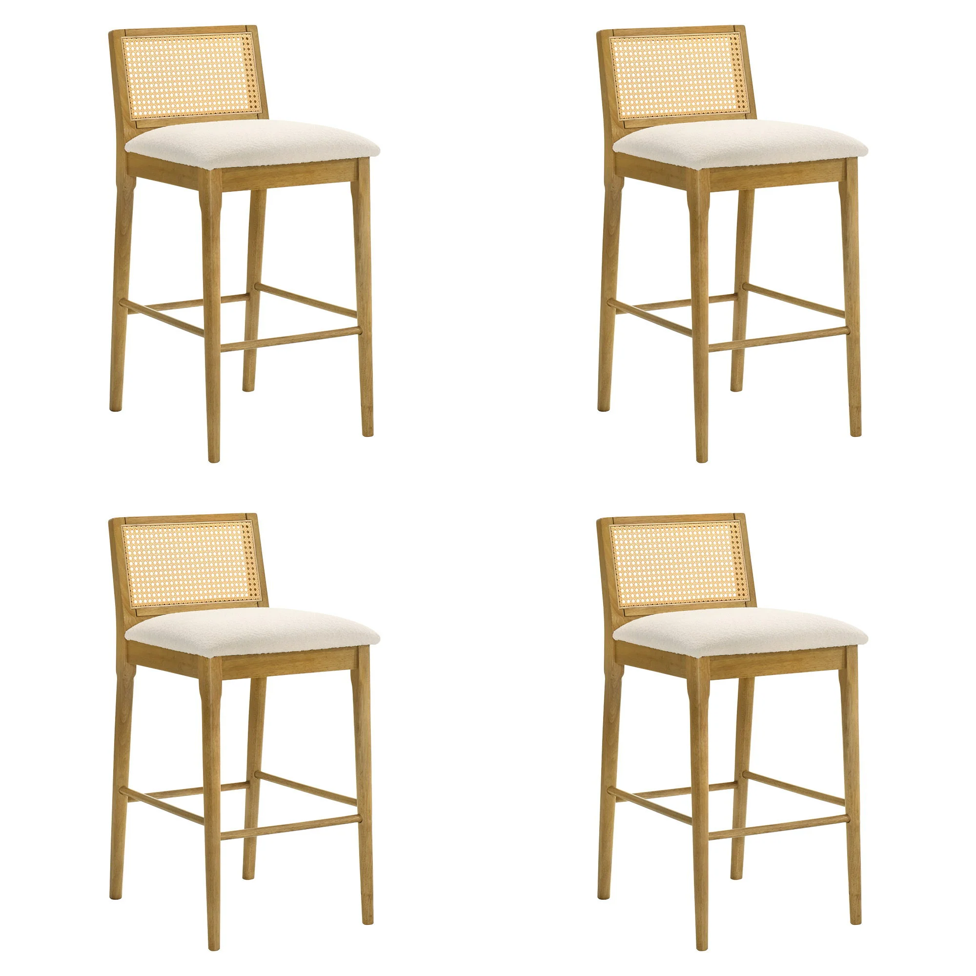 Tobias - Coastal Modern Wood Bar Height Kitchen Bar Stool - Image 7