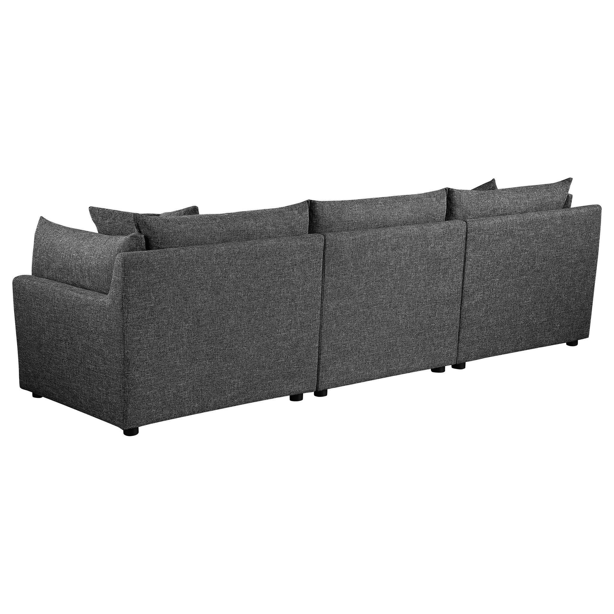 Tomasina - Modular Sofa With Cushions And Padded Arms - Black - Image 8