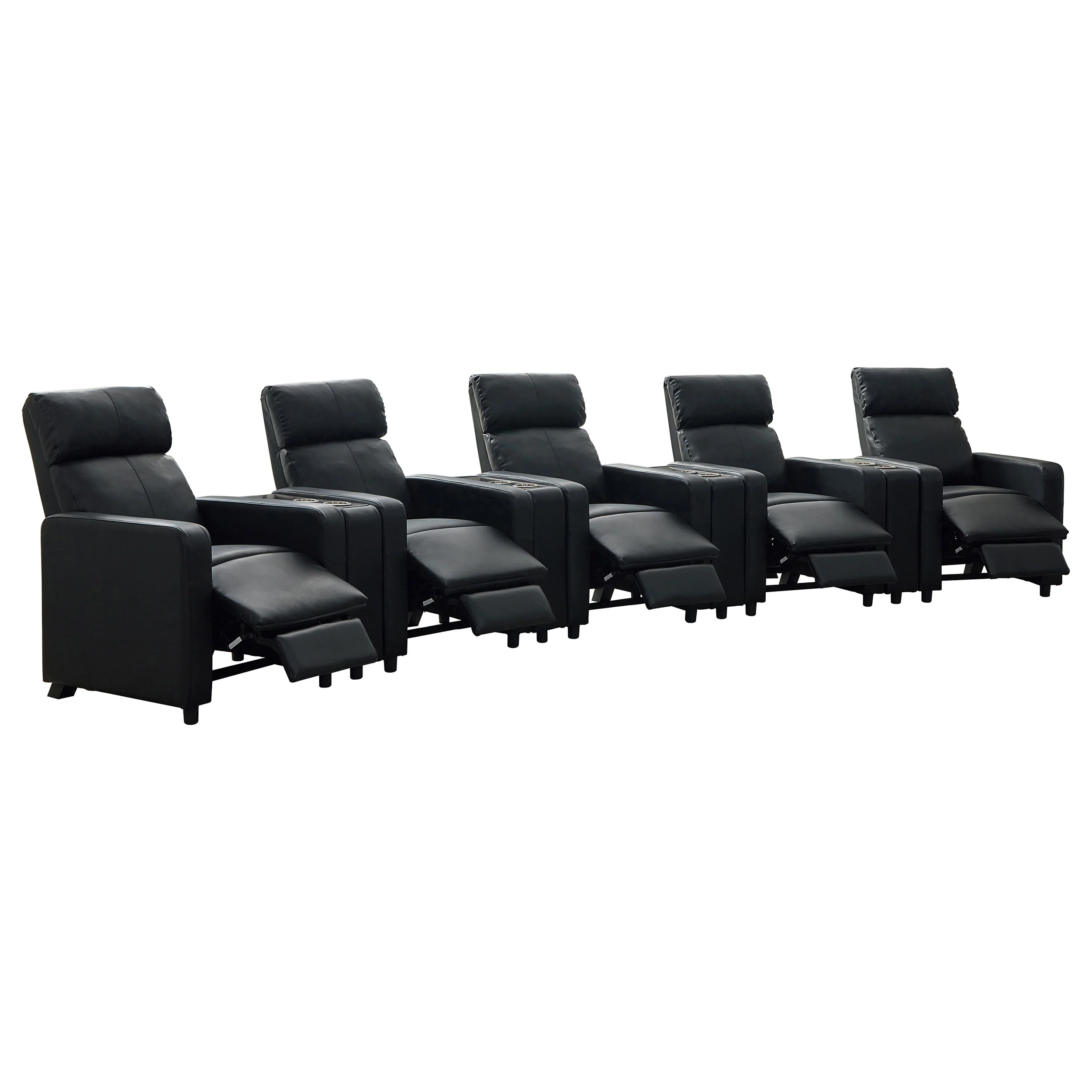 Toohey Upholstered Tufted Recliner Living Room Set Black - Image 3