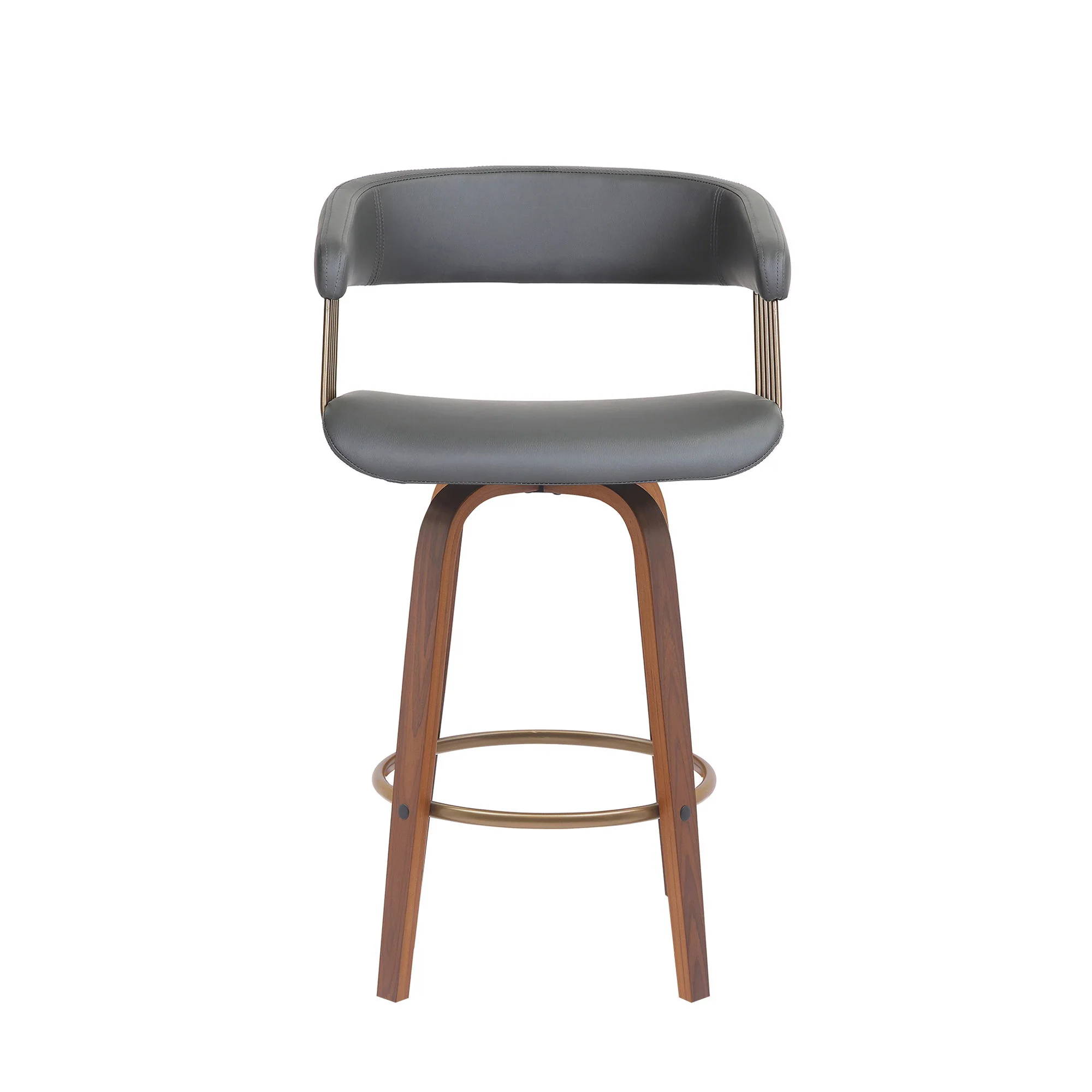 Topanga - Swivel Walnut Wood Stool - Image 7