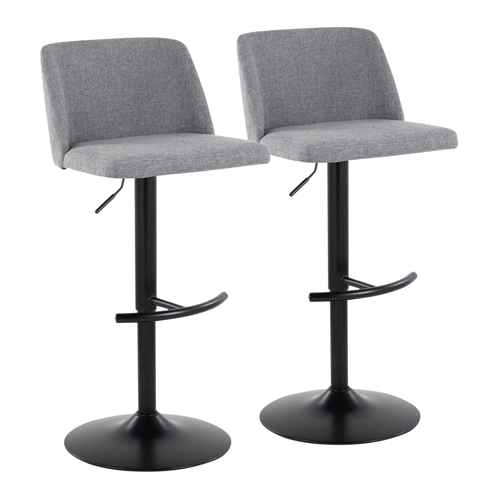 Toriano - Contemporary Adjustable Bar Stool With Rounded T Footrest (Set of 2) - Image 3