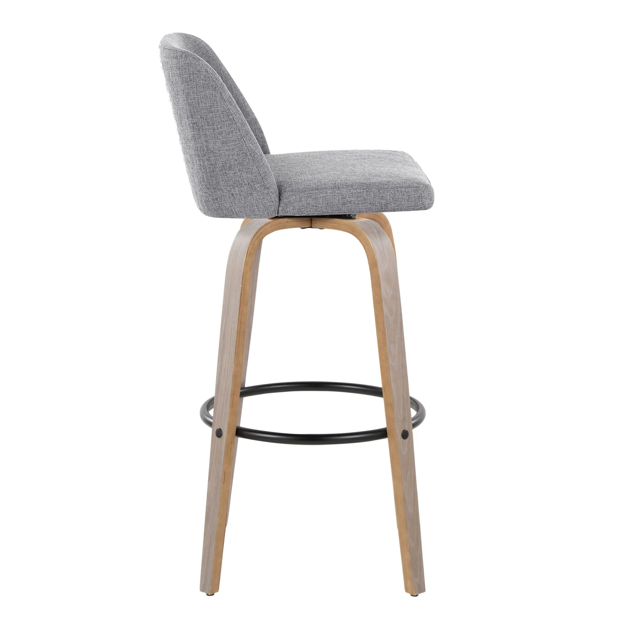 Toriano - Contemporary Fixed Height Barstool With Swivel With Round Footrest Comfort And Style (Set of 2) - Image 6