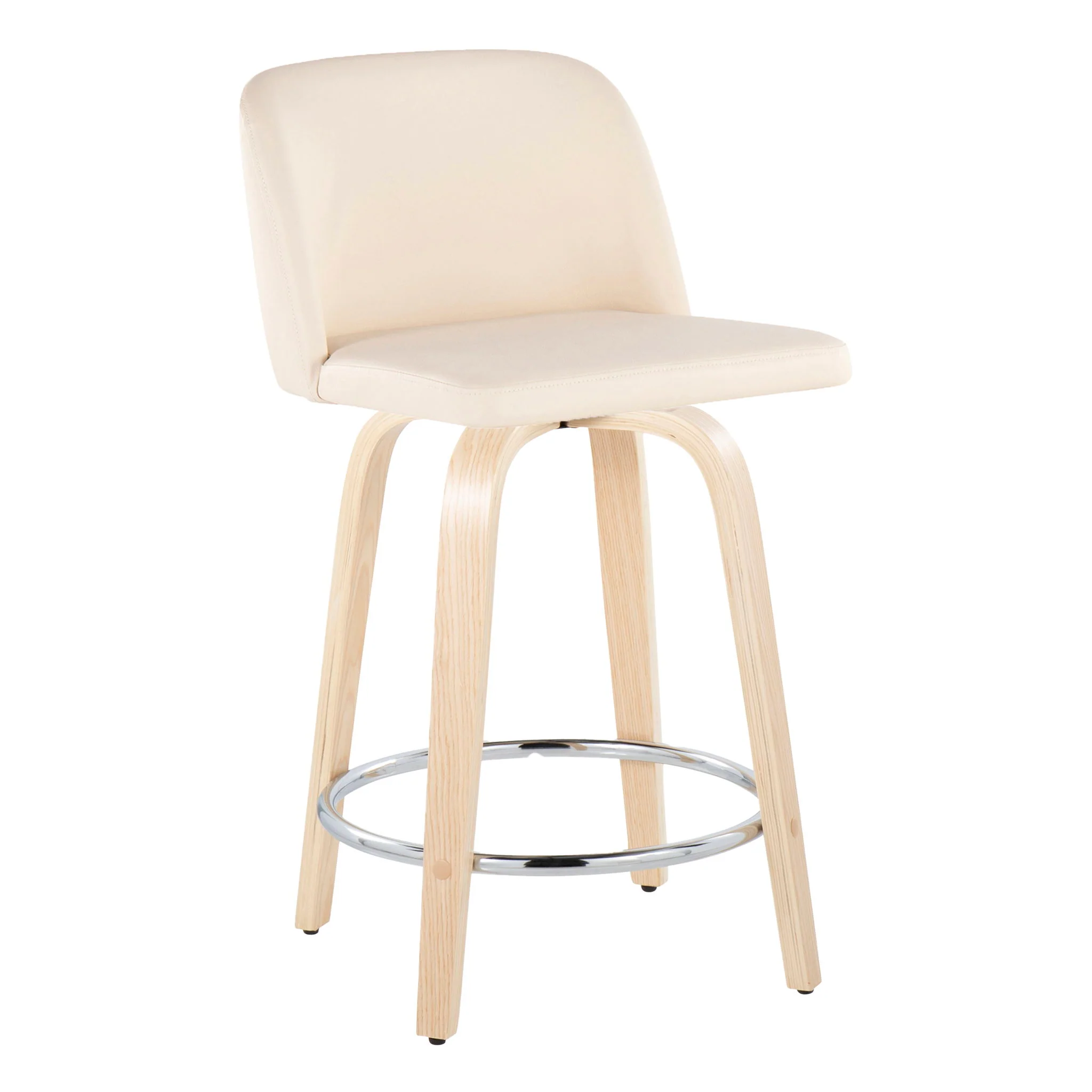 Toriano - Contemporary Fixed Height Counter Stool & Swivel And Round Footrest (Set of 2) - Image 10