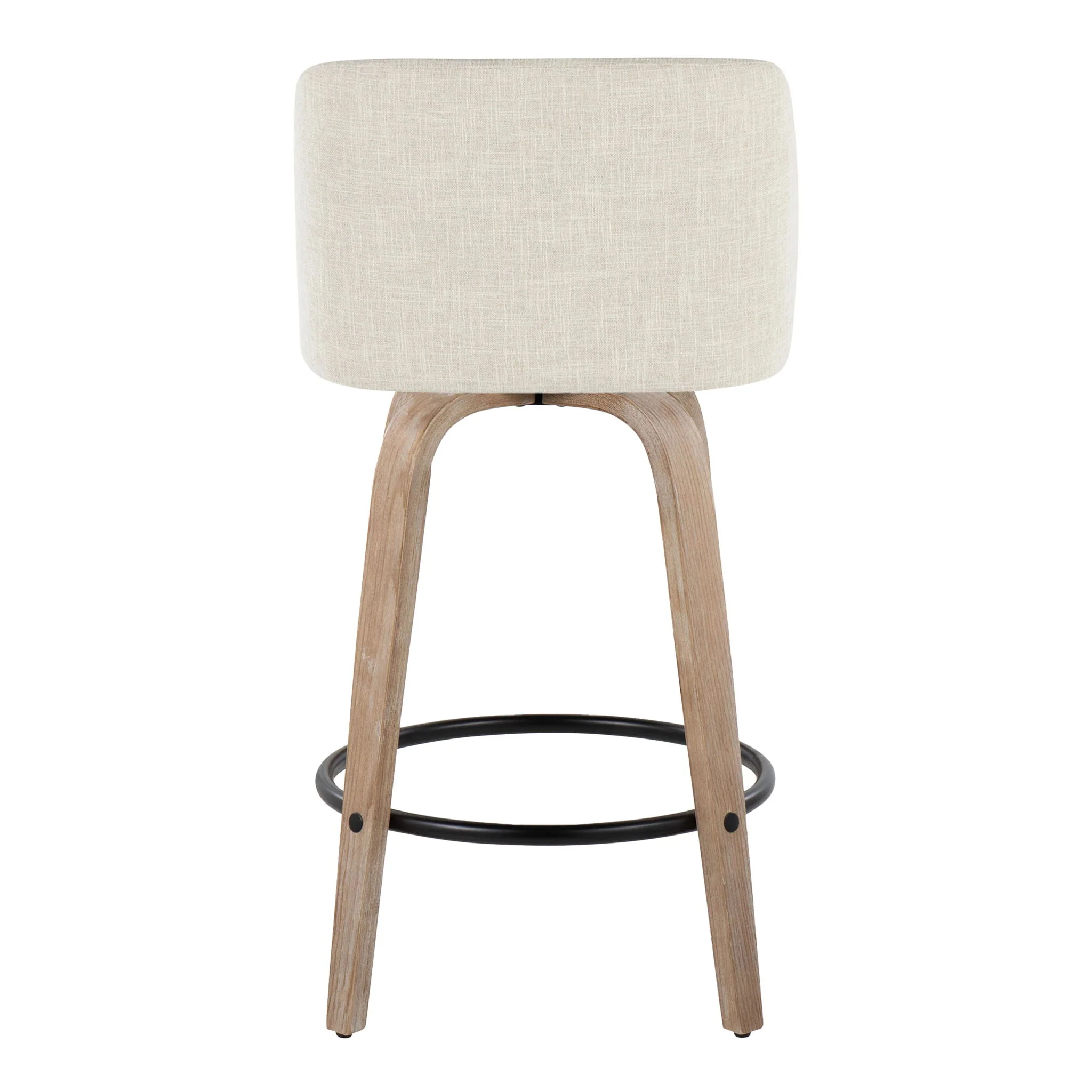 Toriano - Contemporary Fixed Height Counter Stool Swivel & Round Footrest (Set of 2) - Image 7