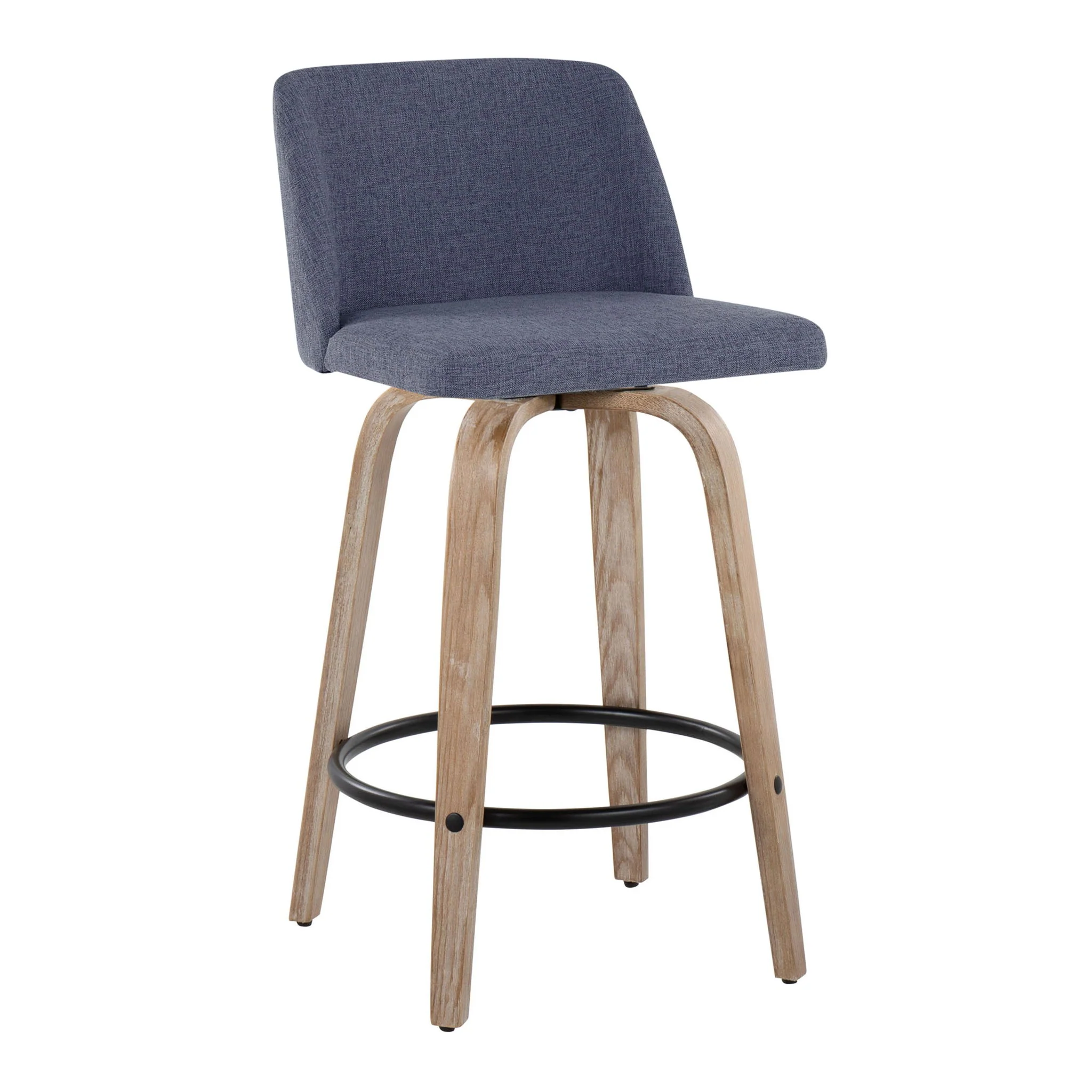 Toriano - Contemporary Fixed-Height Counter Stool & Swivel With Round Footrest (Set of 2) - Image 16