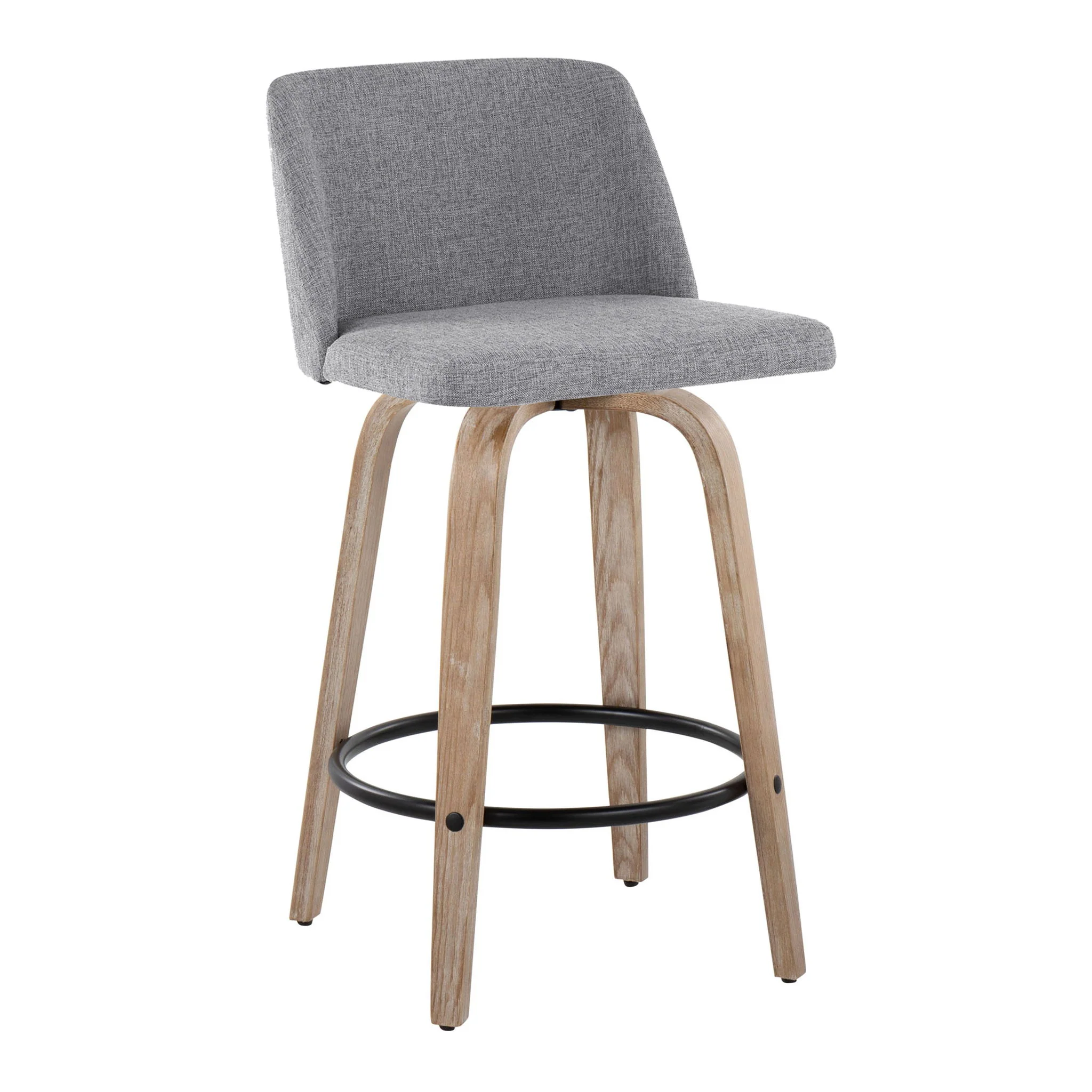 Toriano - Contemporary Fixed-Height Counter Stool & Swivel With Round Footrest (Set of 2) - Image 21