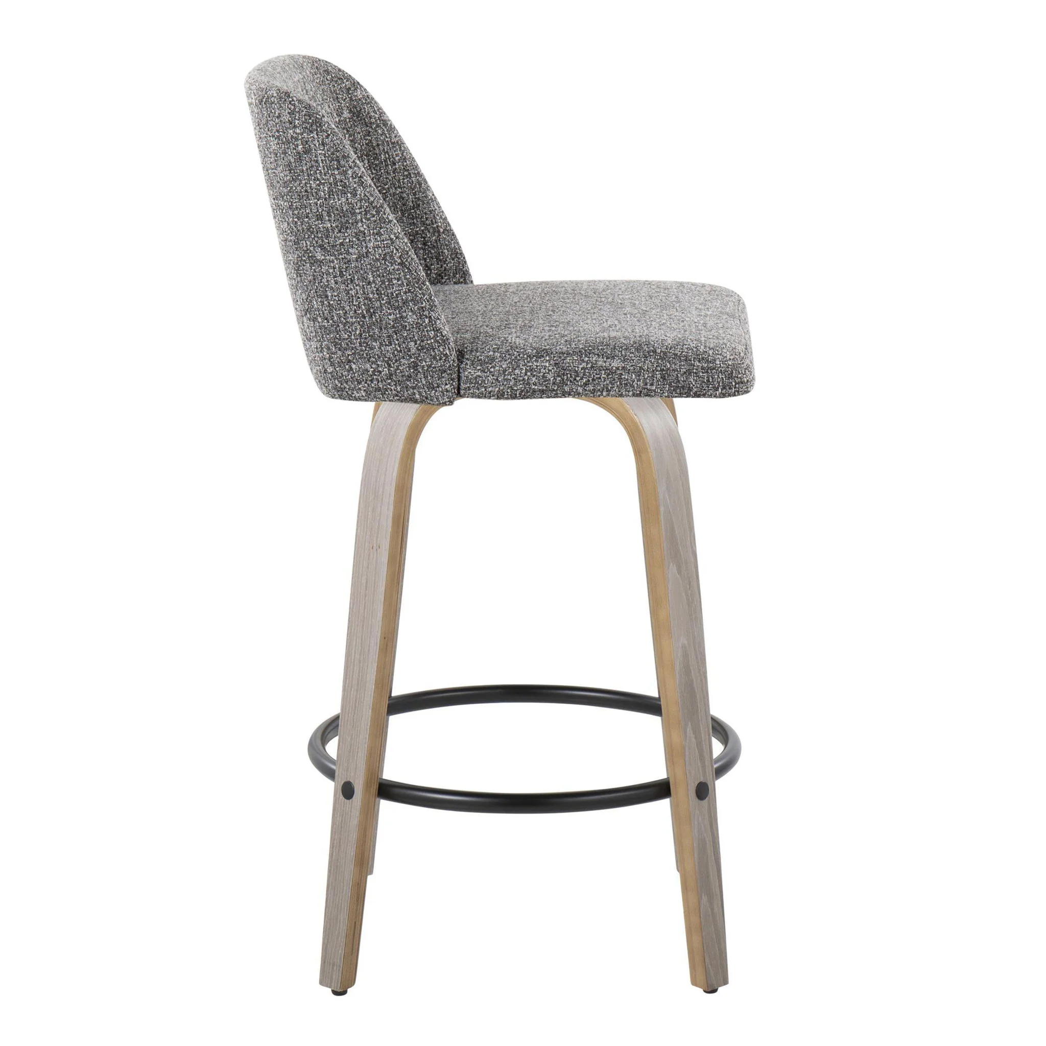 Toriano - Contemporary Fixed Height Counter Stool With Swivel & Round Footrest (Set of 2) - Image 8