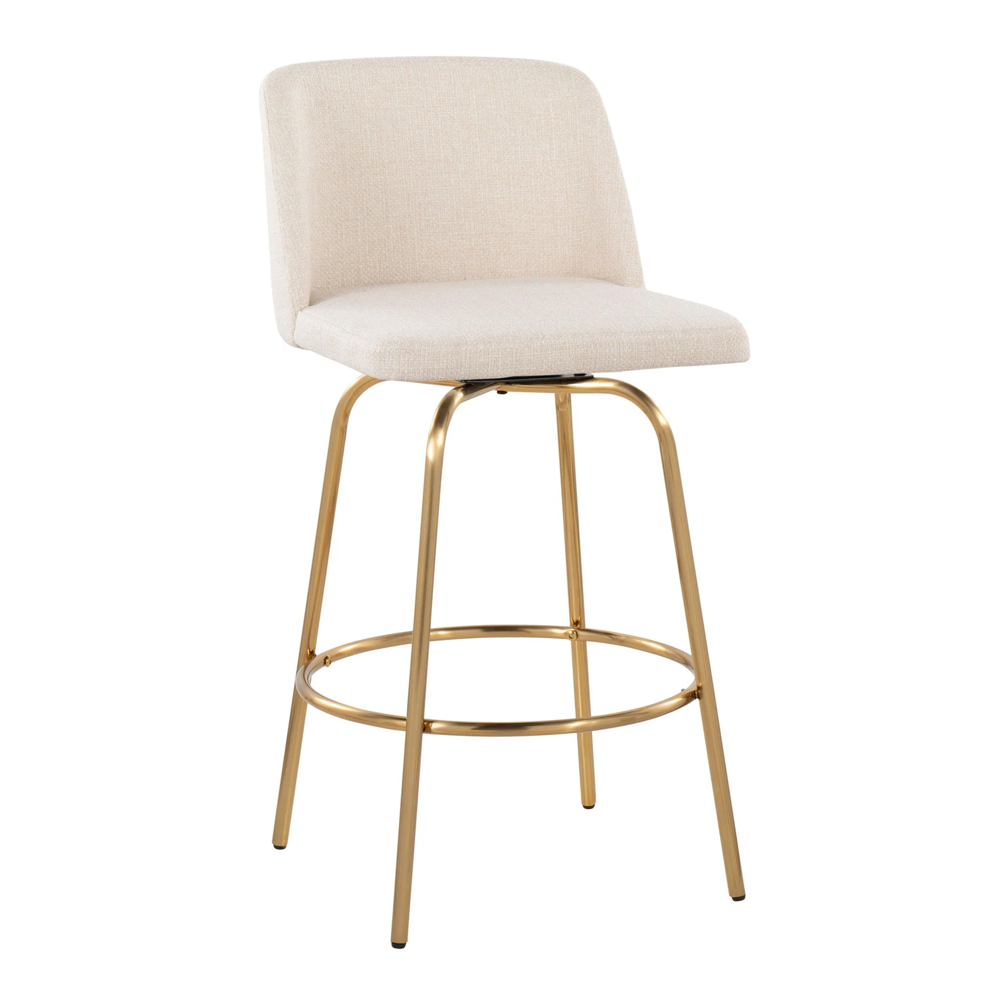 Toriano - Contemporary, Fixed Height Counter Stool With Swivel With Round Footrest (Set of 2) - Image 26