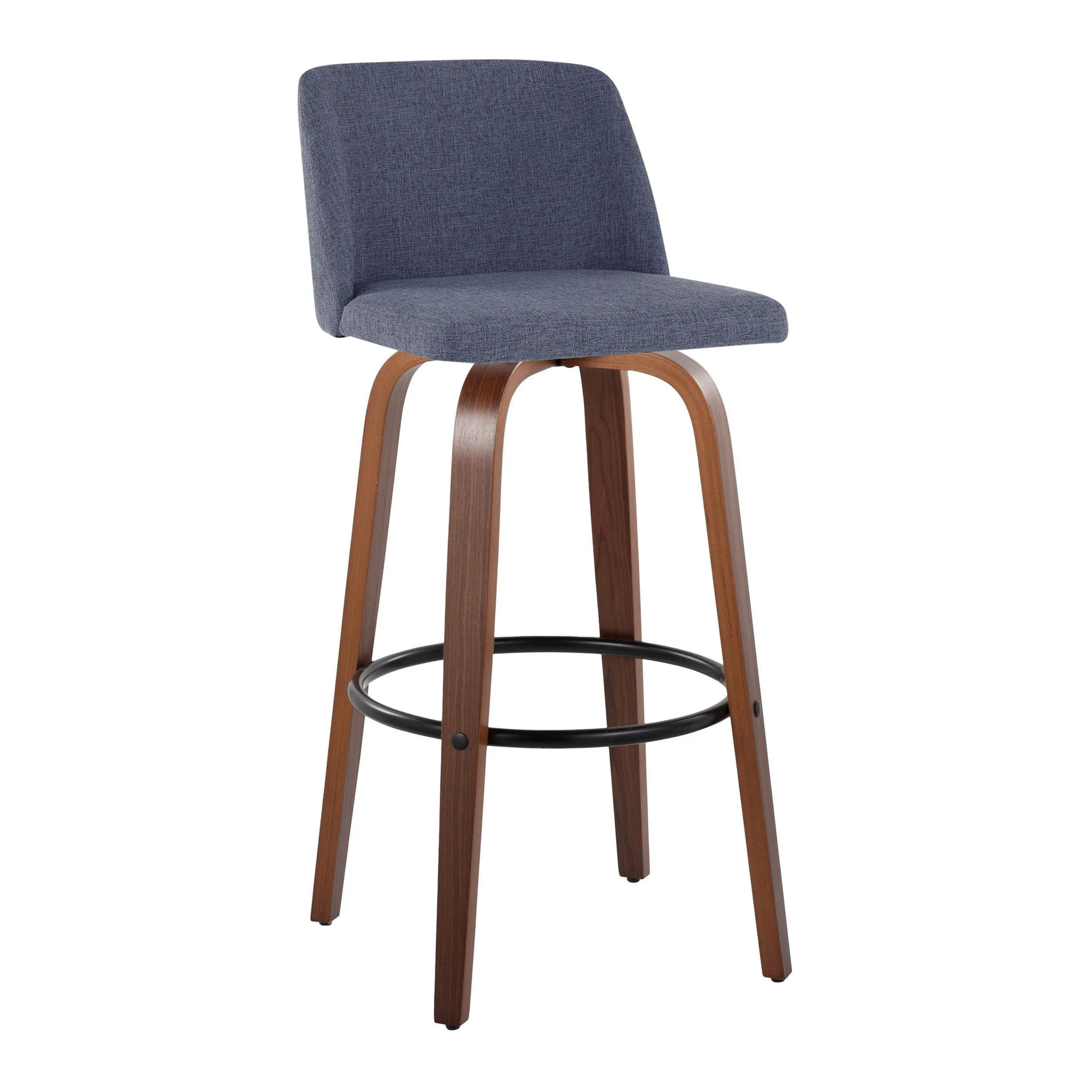 Toriano - Mid Century Modern Fixed Height Barstool Swivel And Round Footrest (Set of 2) - Image 16