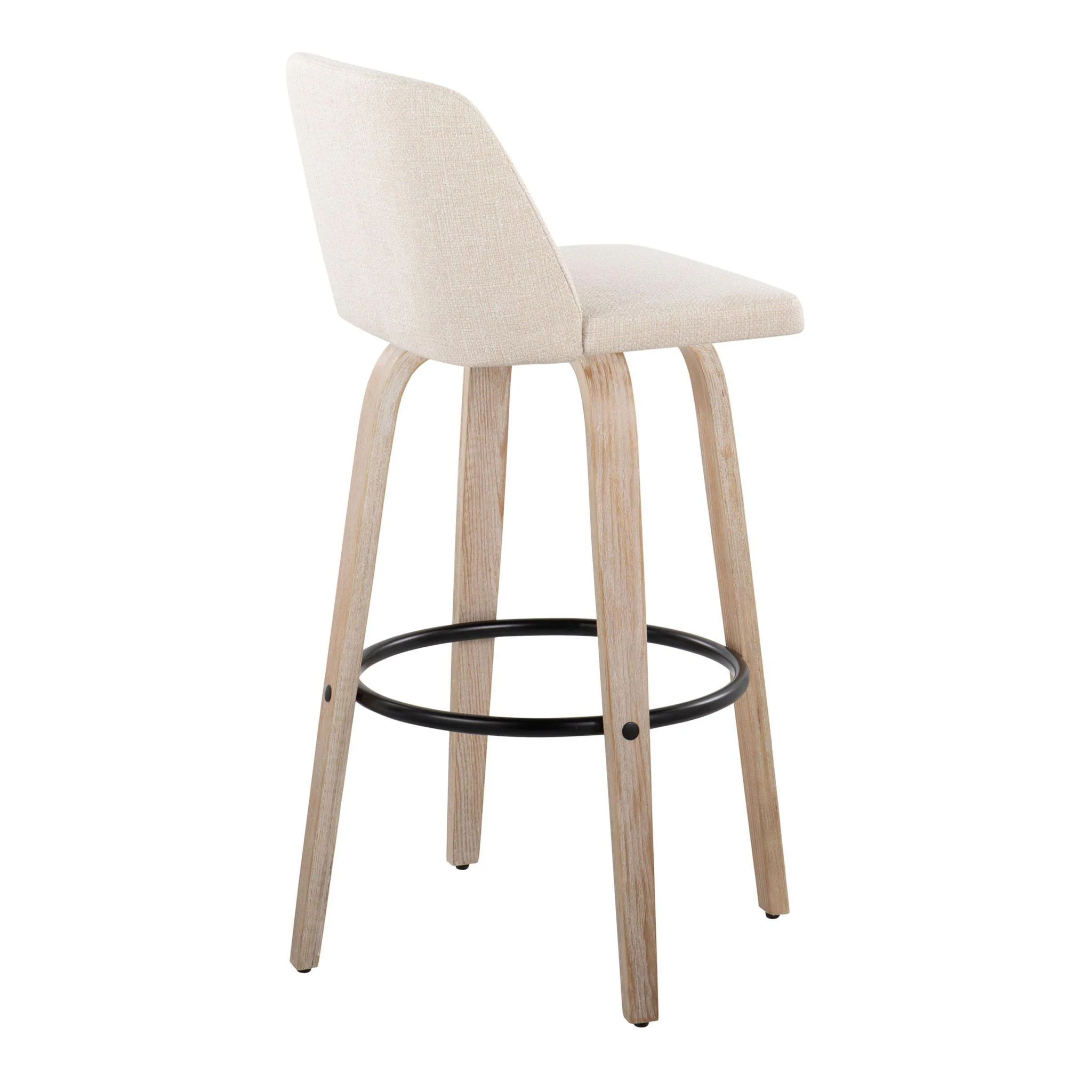 Toriano - Mid-Century Modern Fixed Height BarStool With Round Footrest (Set of 2) - Image 20