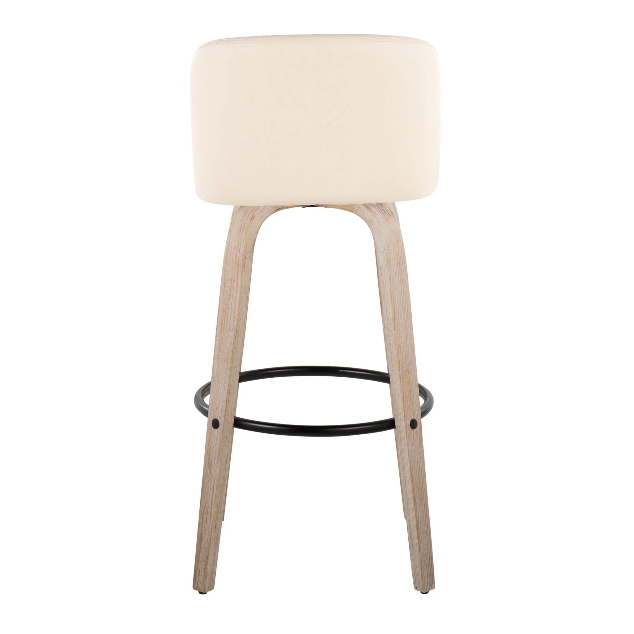Toriano - Mid-Century Modern Fixed Height BarStool With Round Footrest (Set of 2) - Image 25