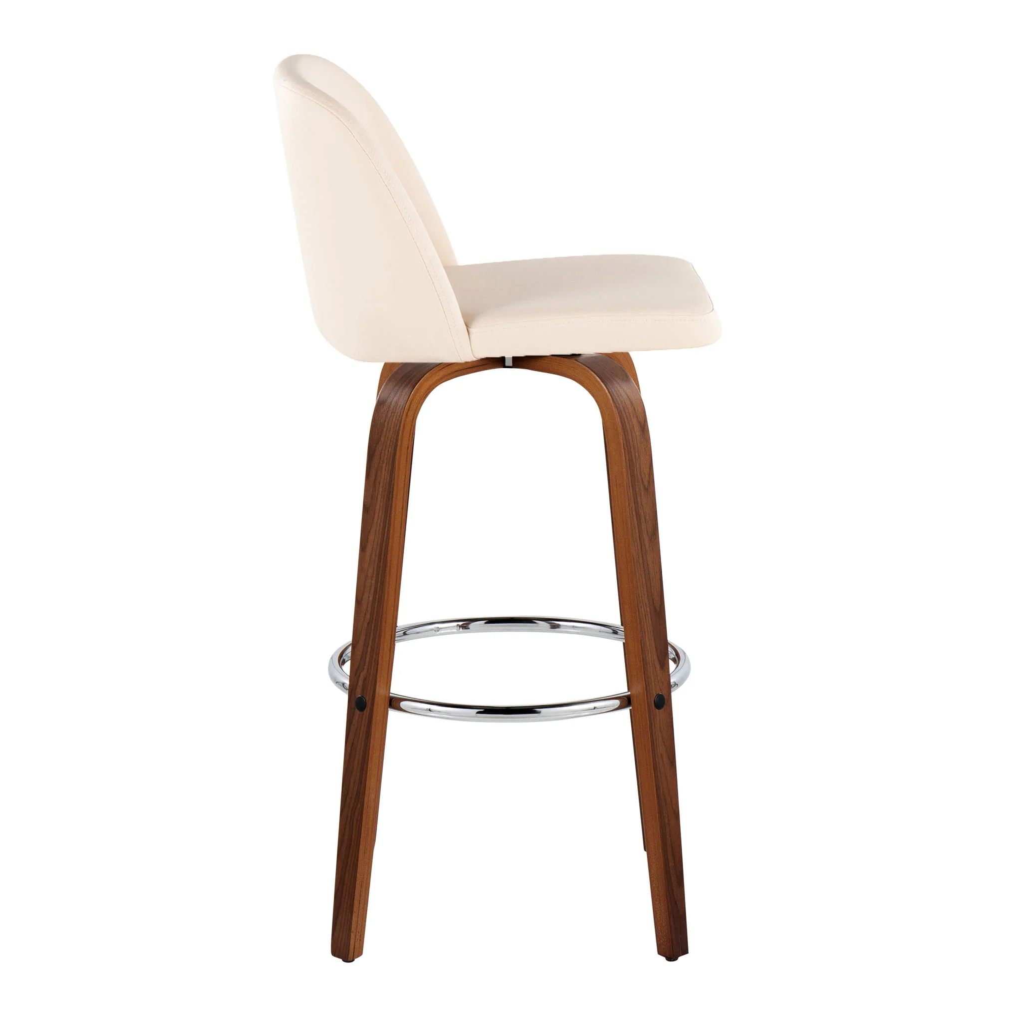 Toriano - Mid Century Modern Fixed Height, Barstool With Swivel With Round Footrest (Set of 2) - Image 7