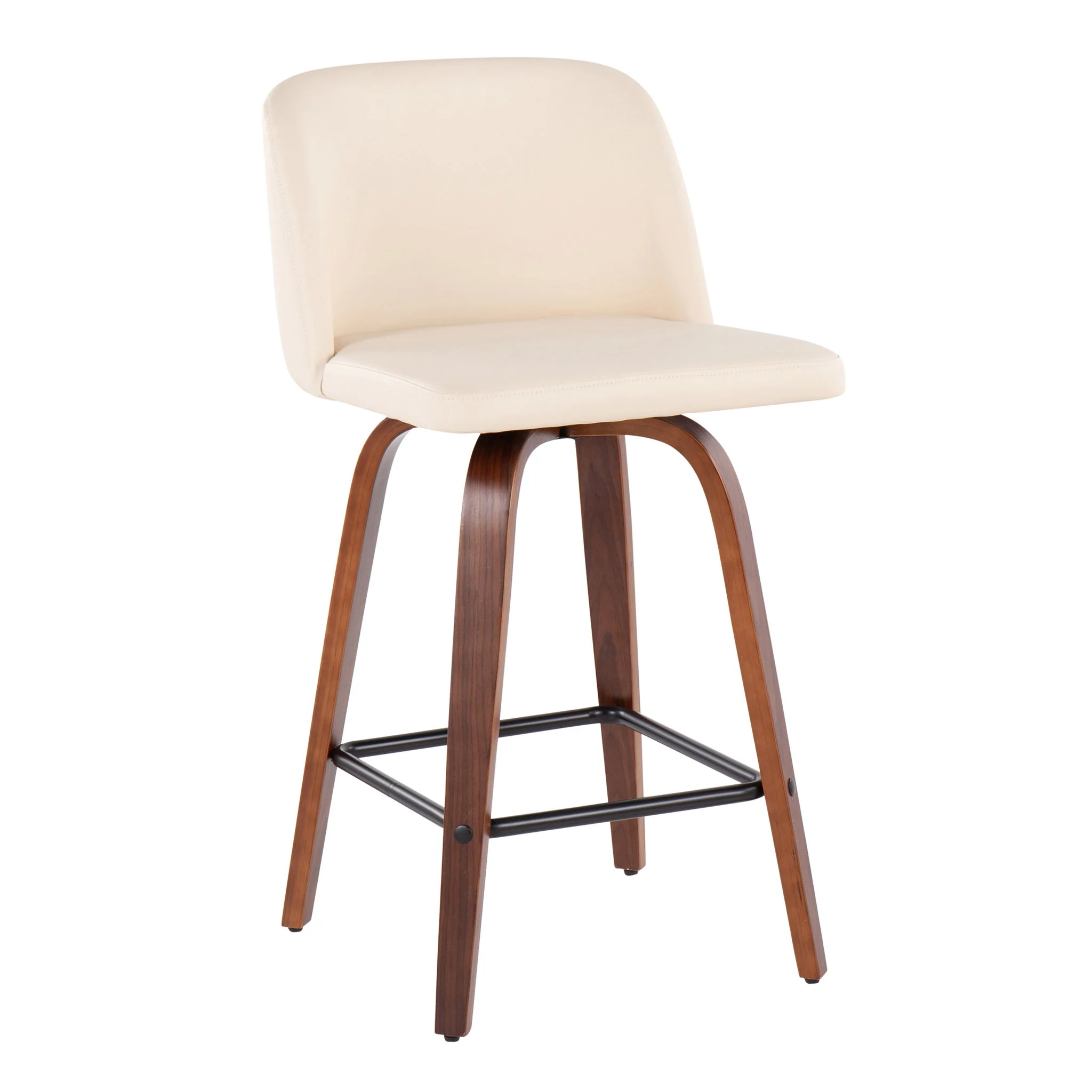 Toriano - Mid Century Modern Fixed Height Counter Stool & Square Footrest (Set of 2) - Image 27