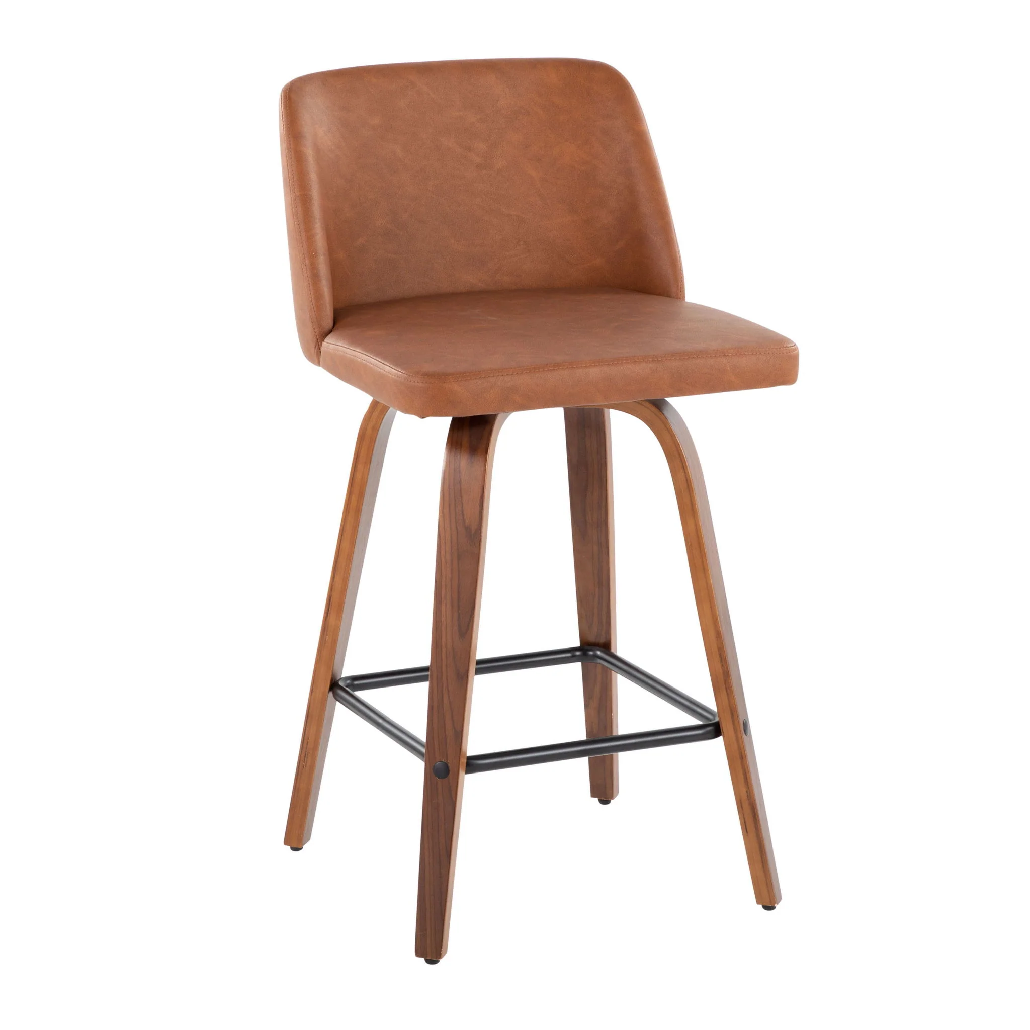 Toriano - Mid Century Modern Fixed Height Counter Stool & Square Footrest (Set of 2) - Image 35