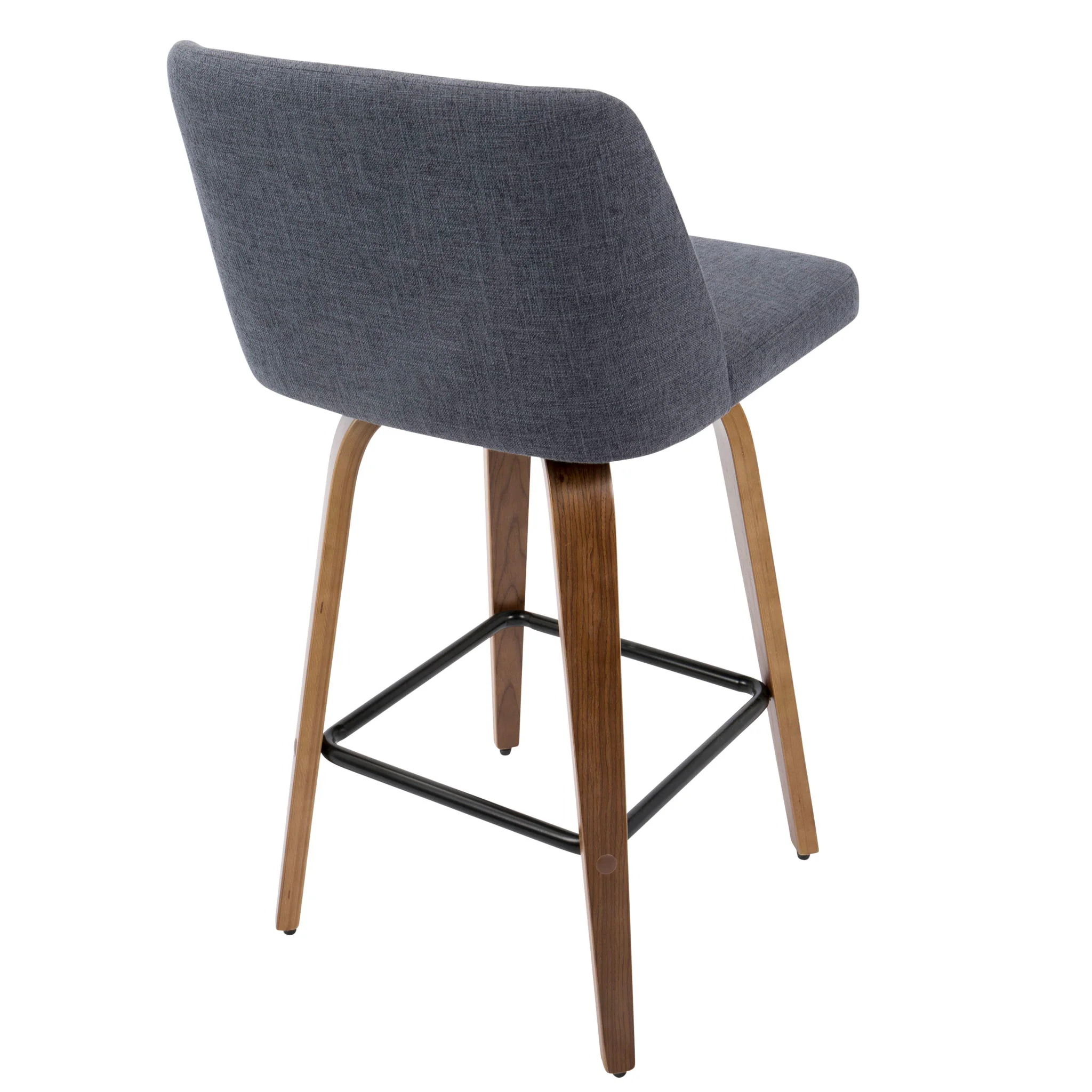 Toriano - Mid Century Modern Fixed Height Counter Stool & Square Footrest (Set of 2) - Image 8