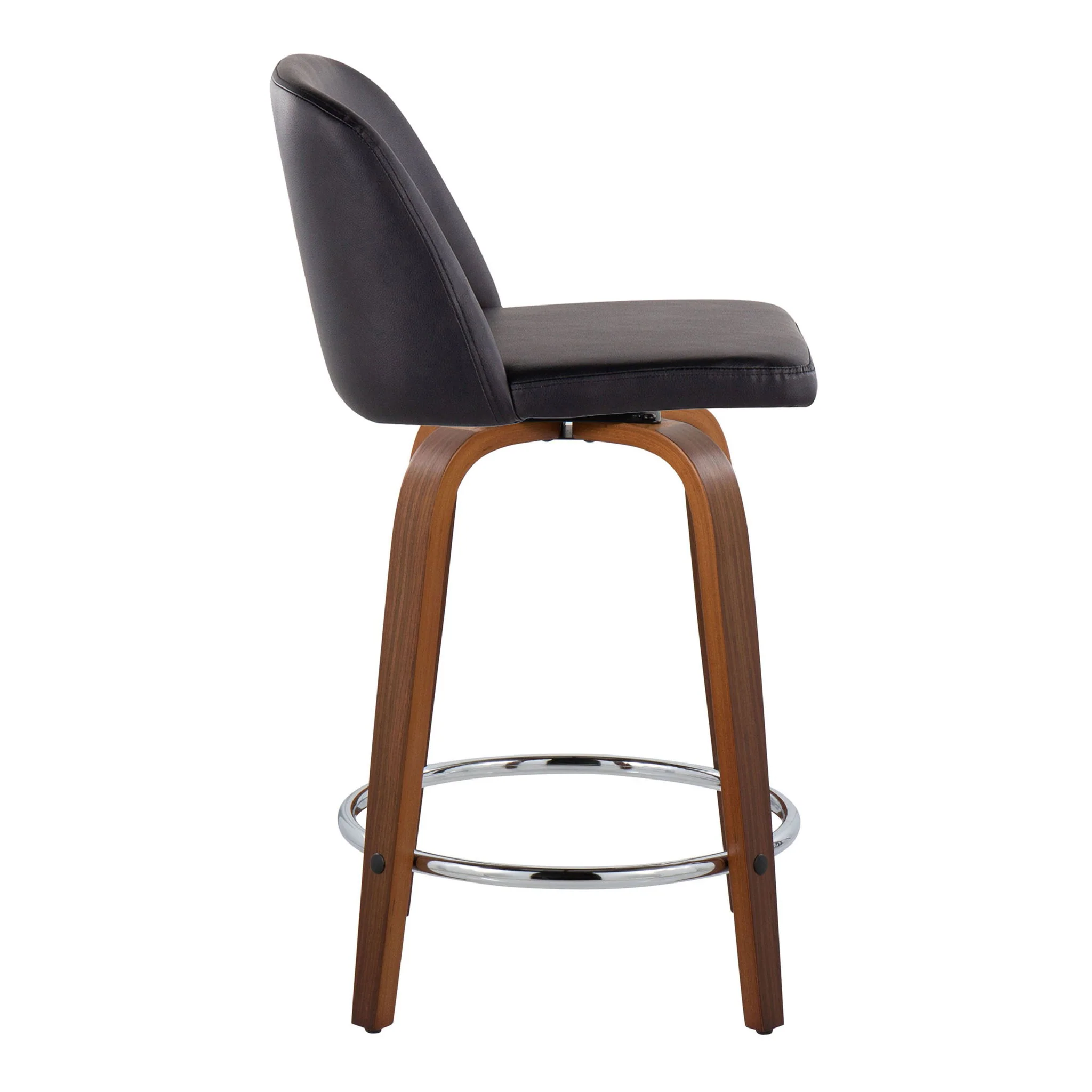 Toriano - Mid Century Modern Fixed Height Counter Stool With Swivel With Round Footrest (Set of 2) - Image 22