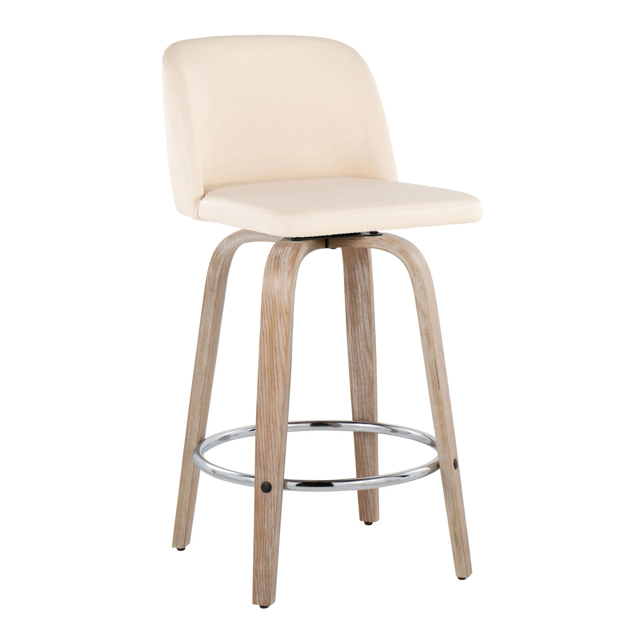 Toriano - Modern Design Fixed Height Counter Stool With Swivel With Round Footrest (Set of 2) - Image 12
