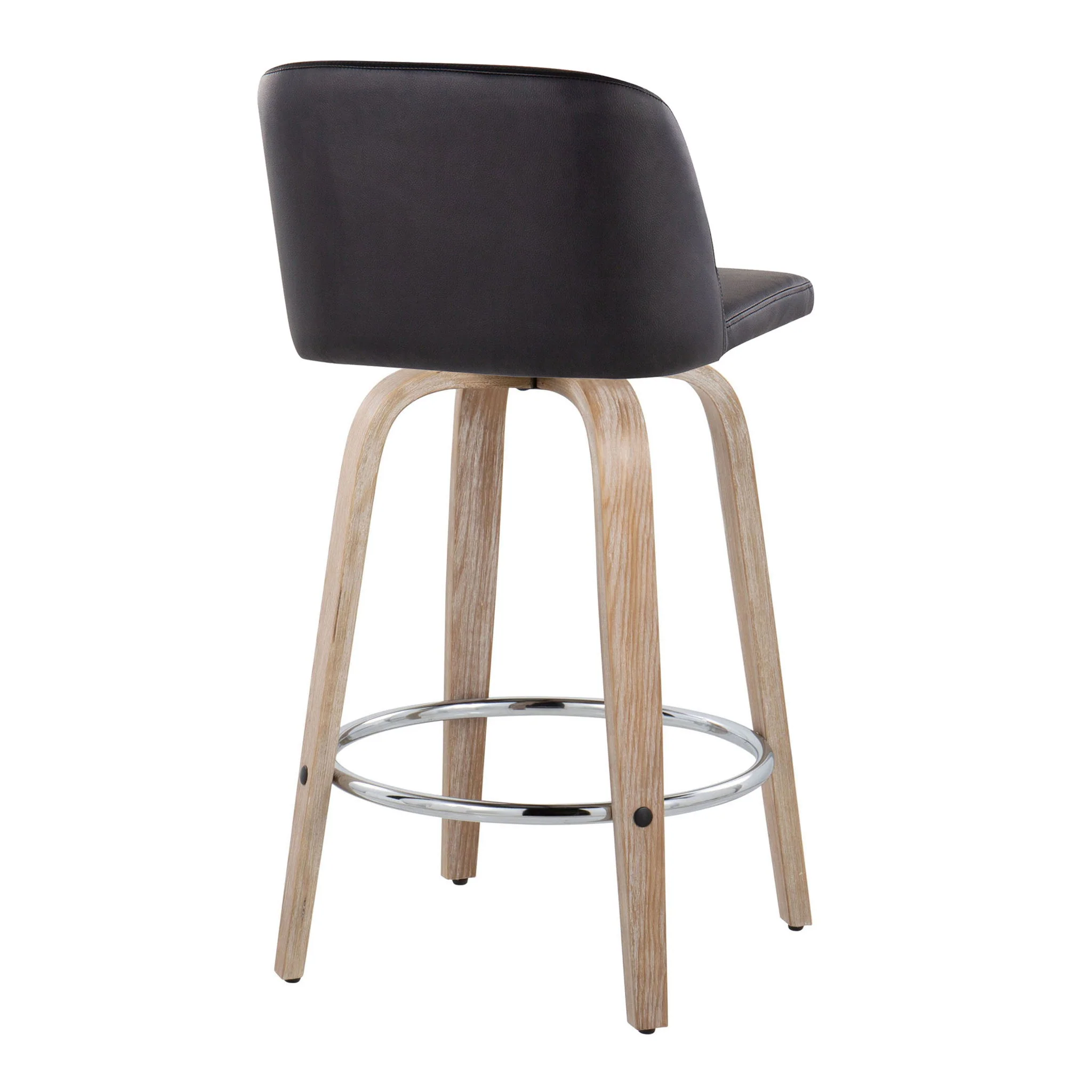 Toriano - Modern Design Fixed Height Counter Stool With Swivel With Round Footrest (Set of 2) - Image 6