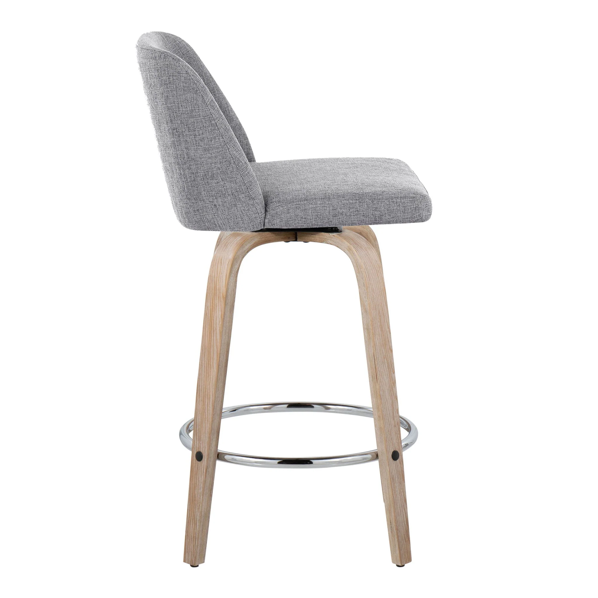 Toriano - Modern Design Fixed Height Counter Stool With Swivel With Round Footrest (Set of 2) - Image 7