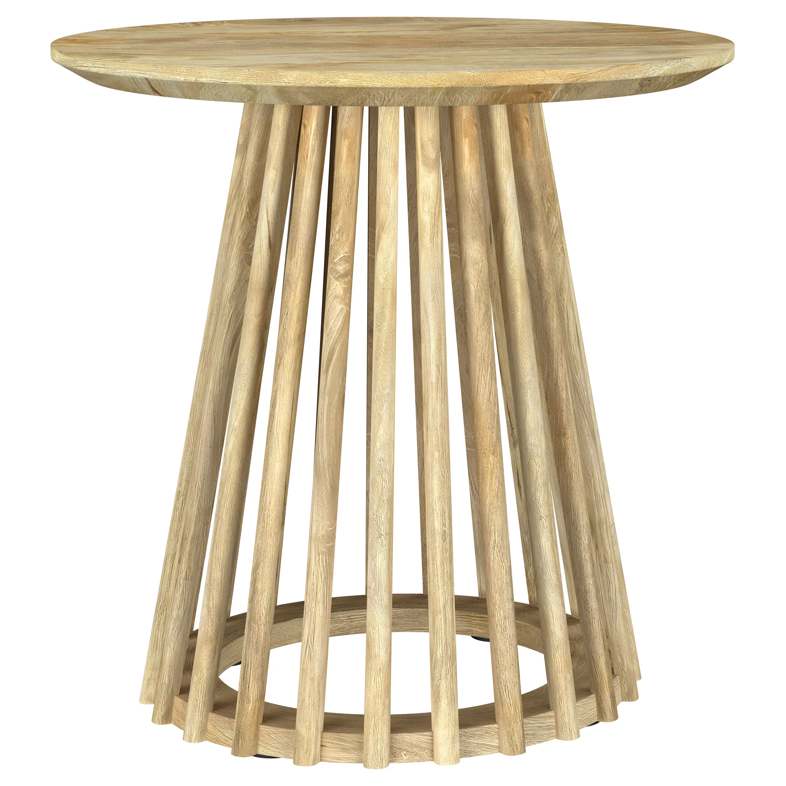 Touhy 2-Piece Round Coffee and End Table Set Natural Mango - Image 5