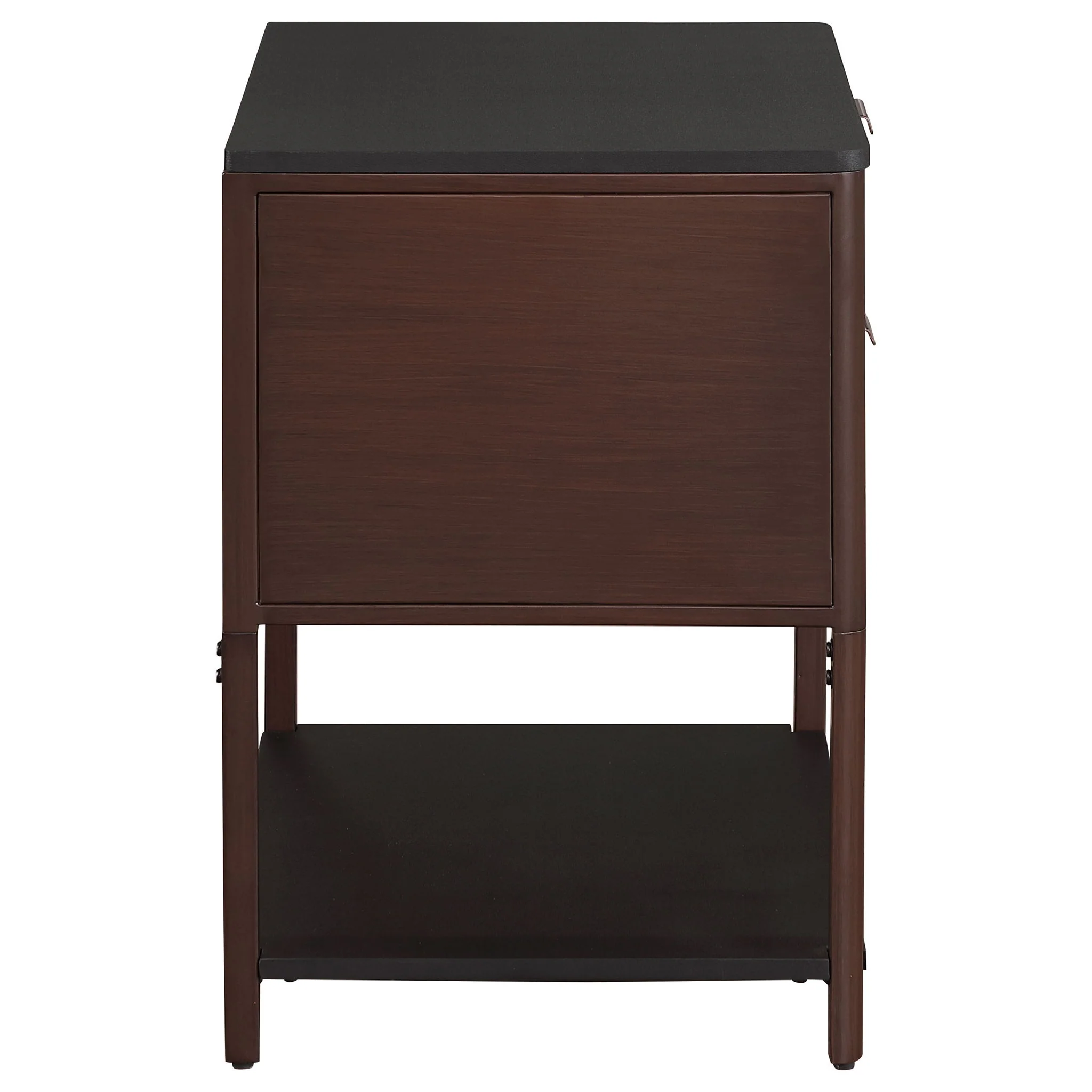 Tova - 2 Drawer Side Table With Shelf - Dark Brown - Image 4