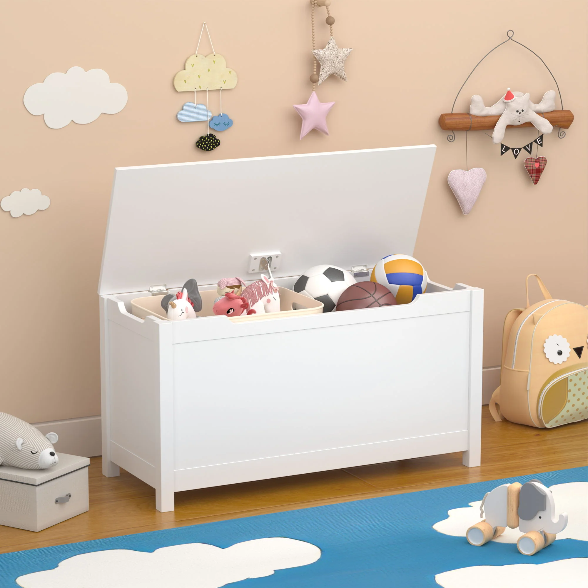 Toy Box Storage With Safety Hinged Lid - Image 27