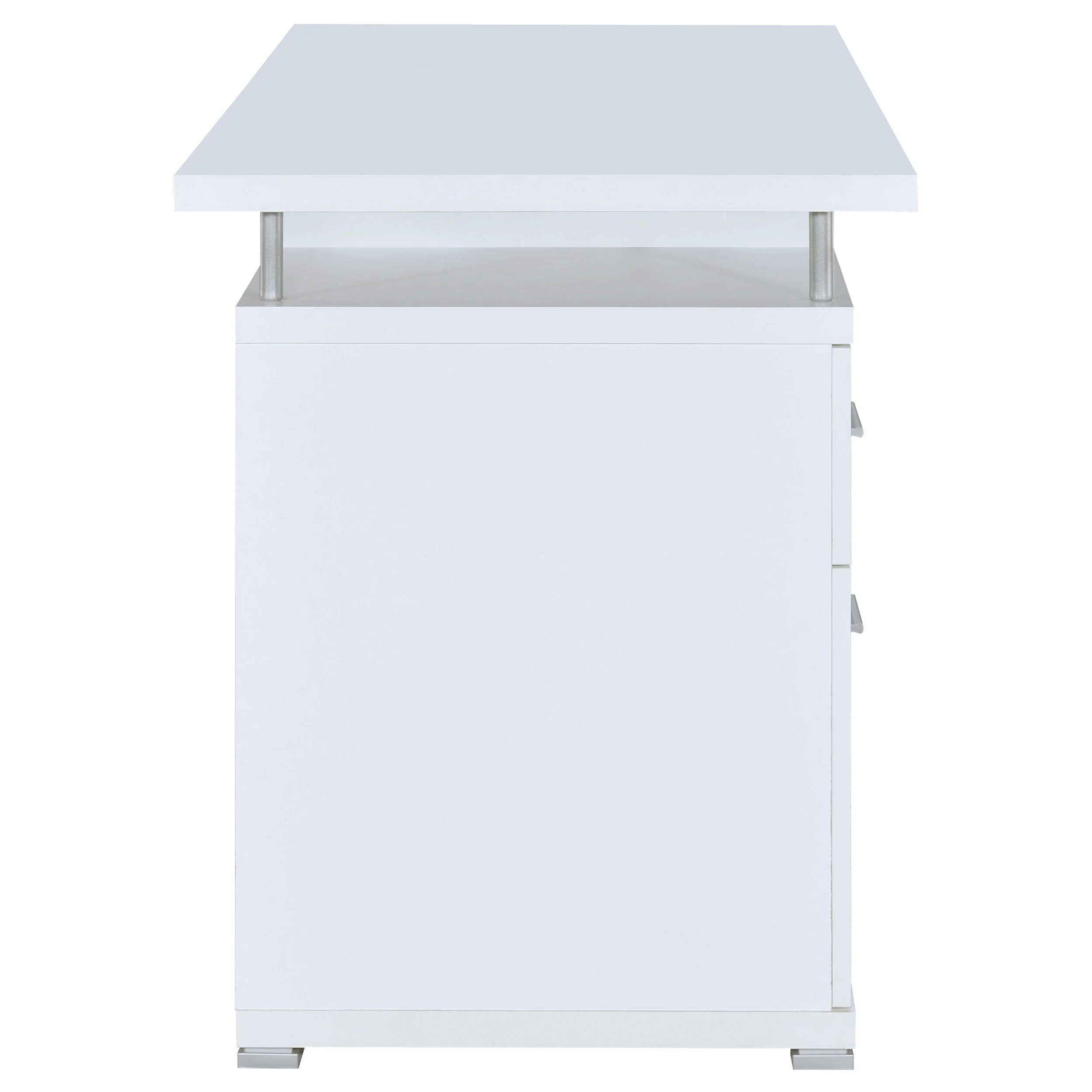 Tracy 55-Inch 2-Drawer Office Computer Desk White - Image 9