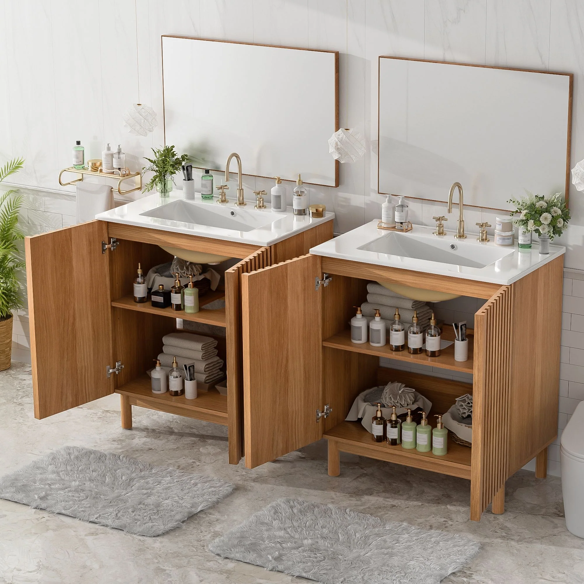Traditional Bathroom Vanity With Ceramic Sink - Image 2