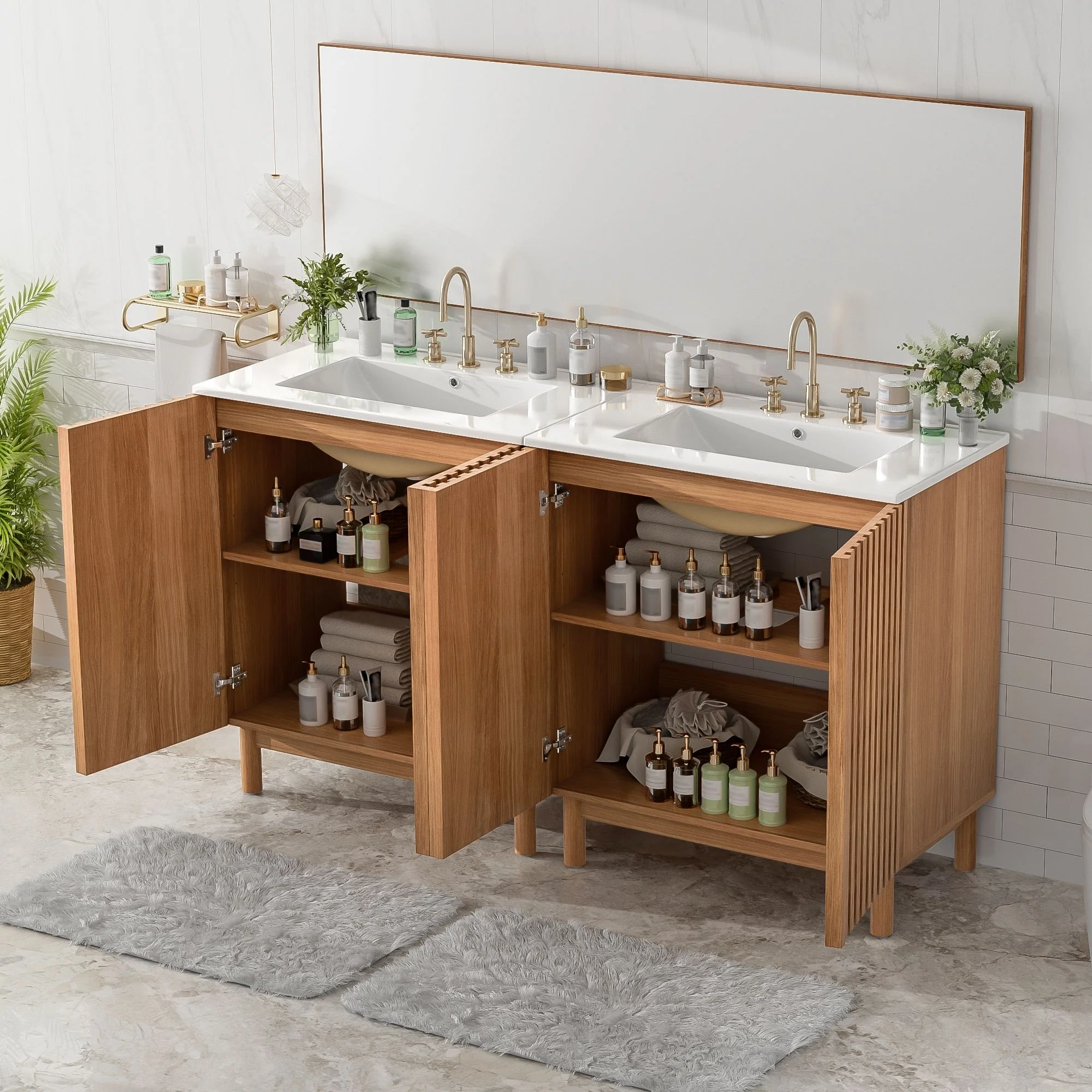 Traditional Bathroom Vanity With Ceramic Sink - Image 6