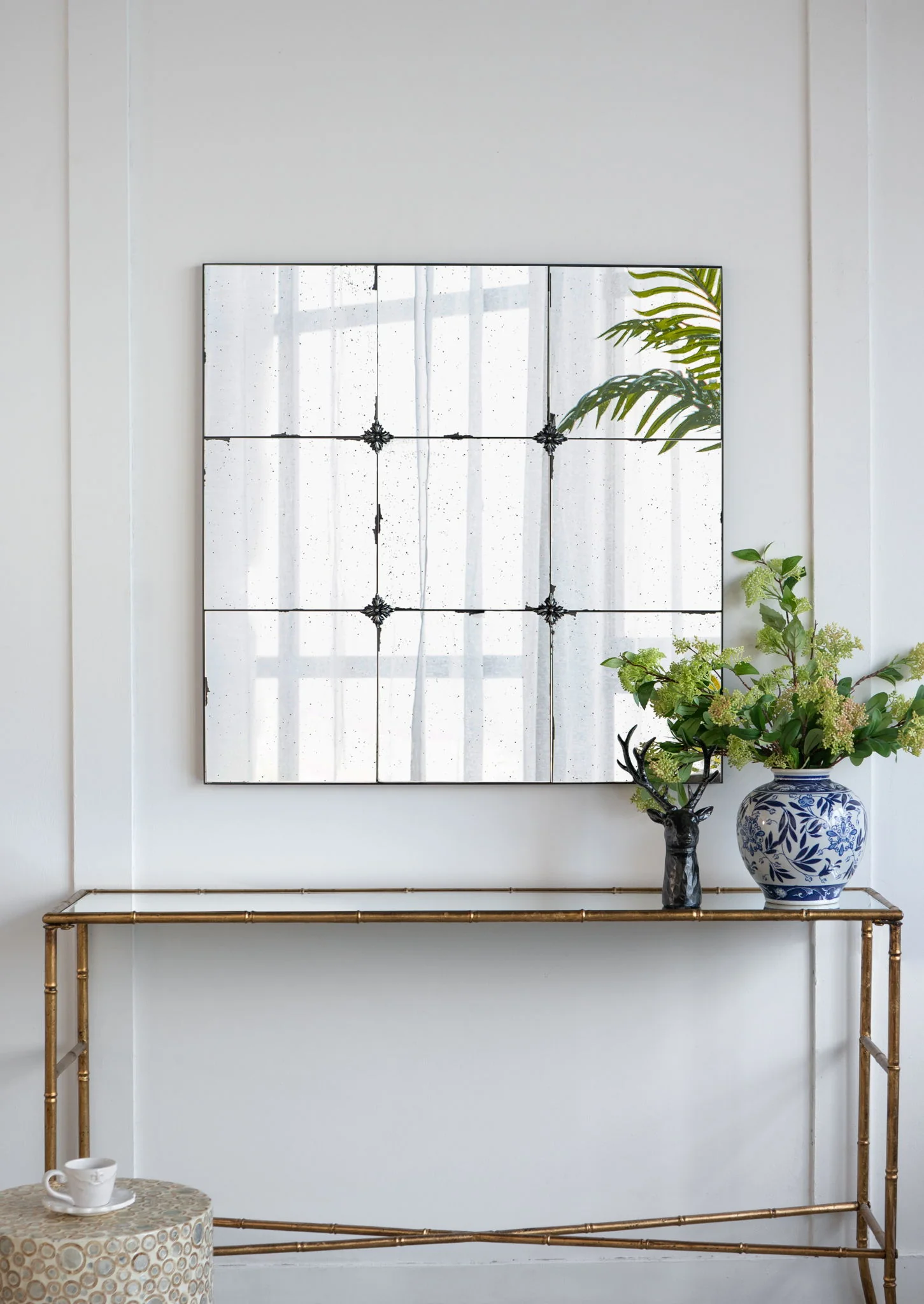 Traditional Decor Style Antique Glass Panel Mirror, Wall Mirror For Bathroom Entryway Console Lean Against Wall - Image 12