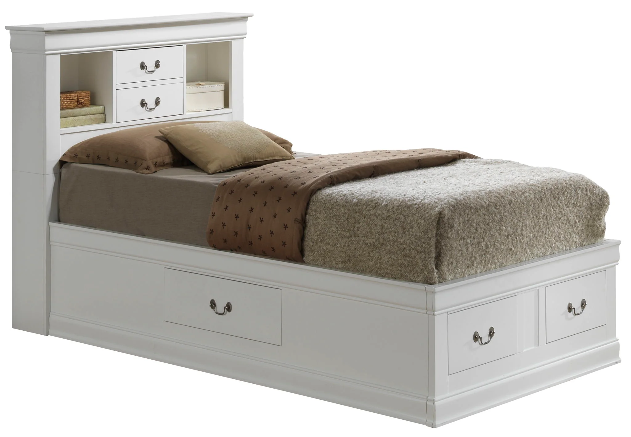 Traditional Style Bookcase Storage Bed - Image 2