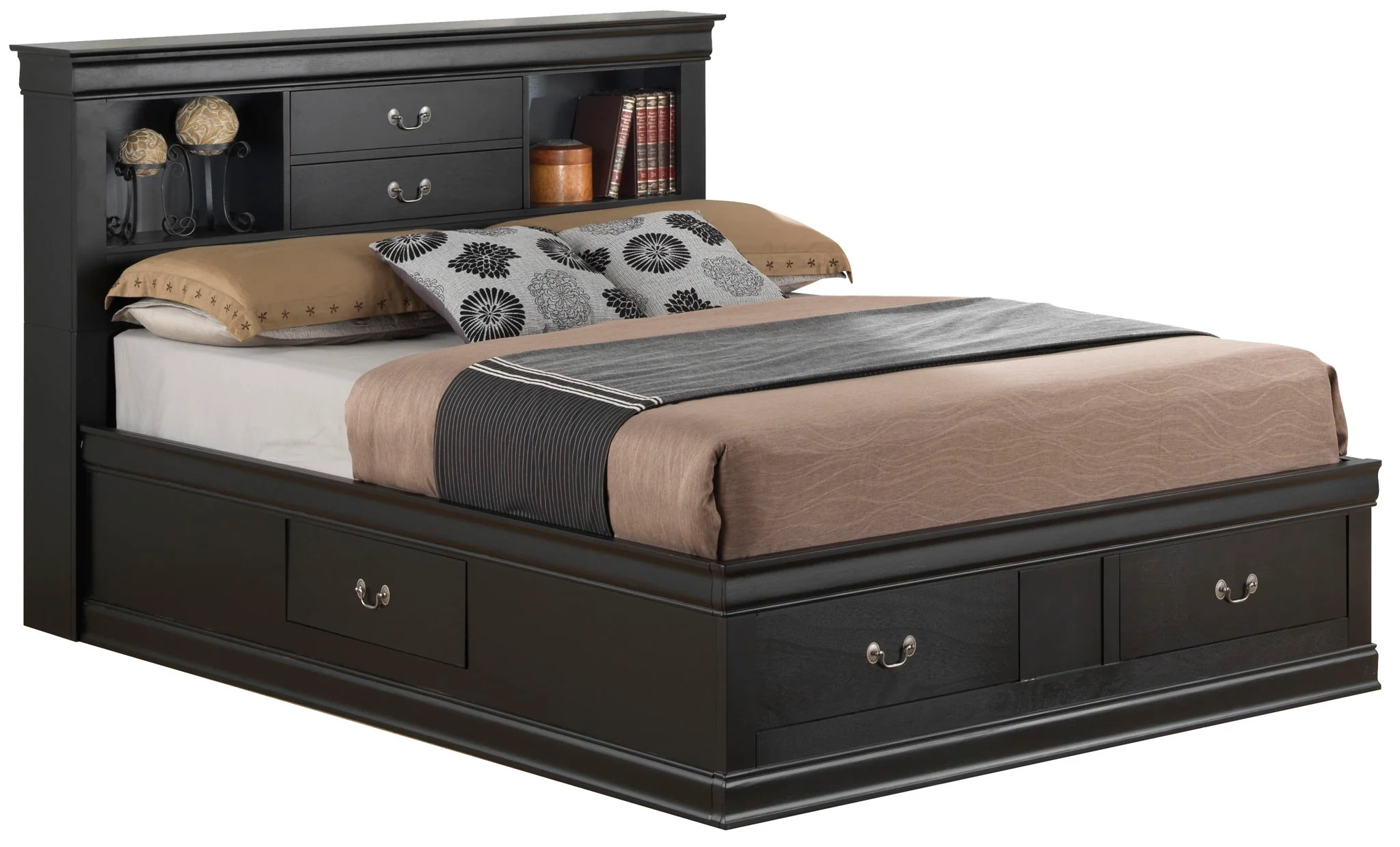 Traditional Style Bookcase Storage Bed - Image 3