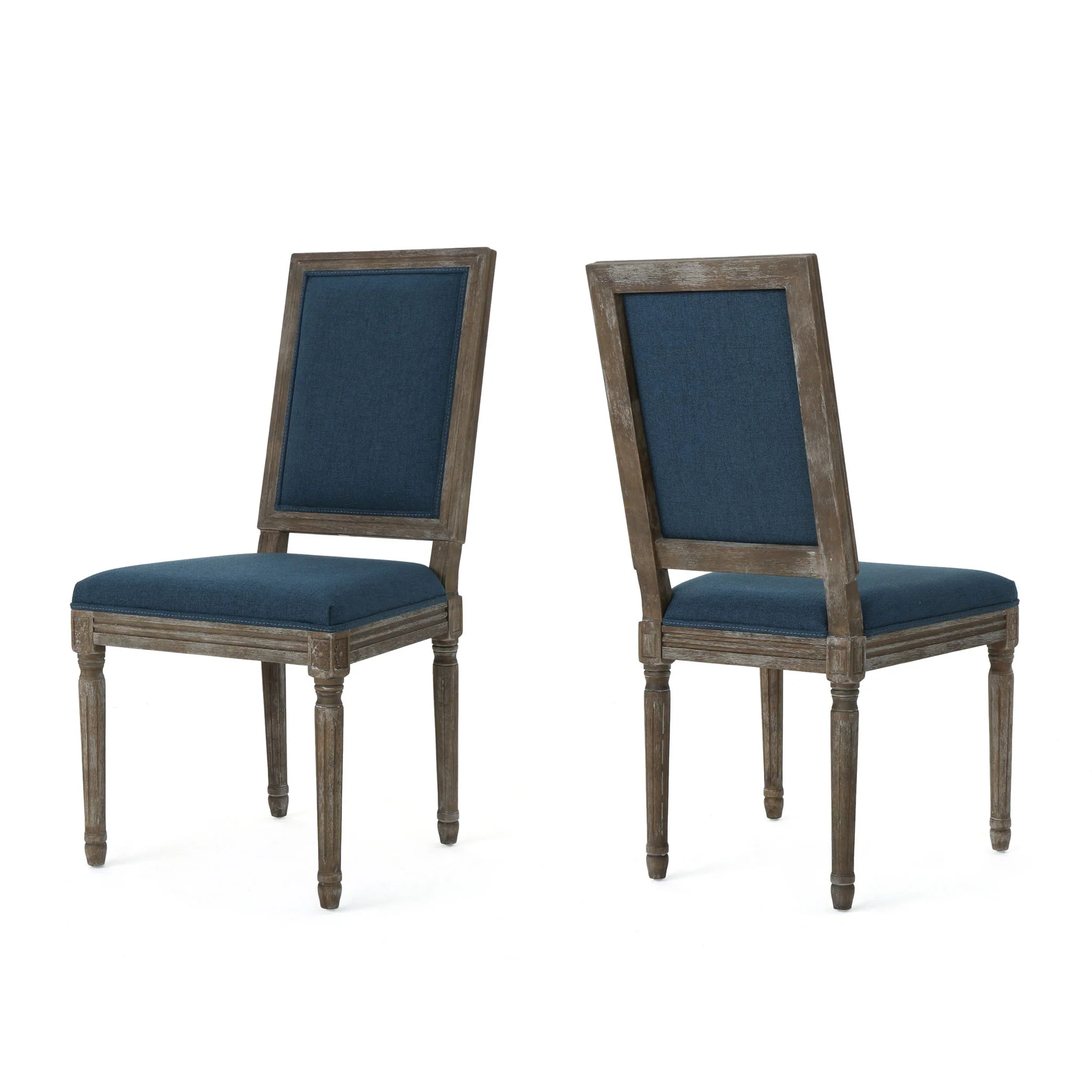 Traditional Style Dining Chair Set With Fabric Upholstery - Image 4