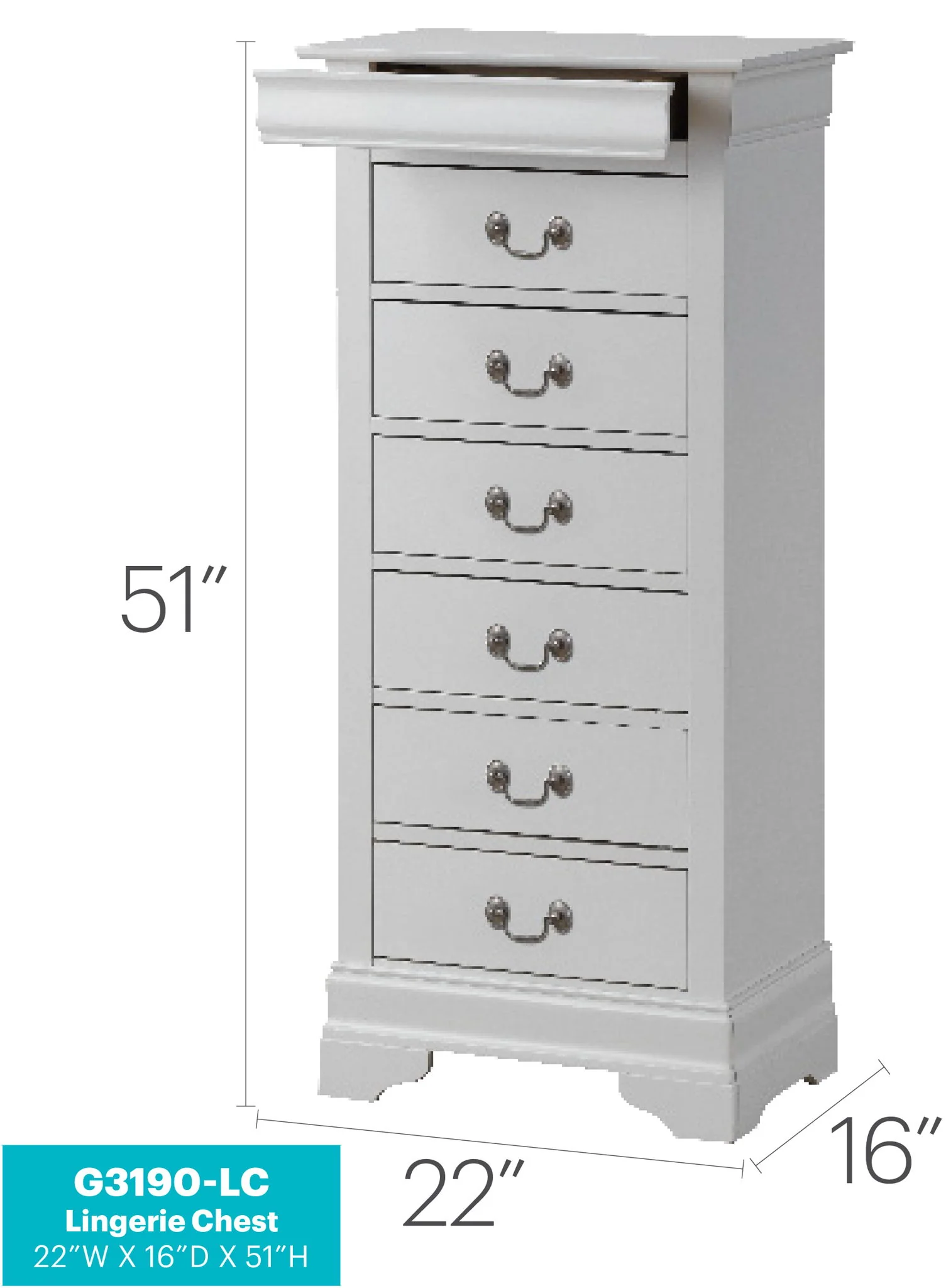 Traditional Style Lingerie Storage Chest Timeless - Image 33