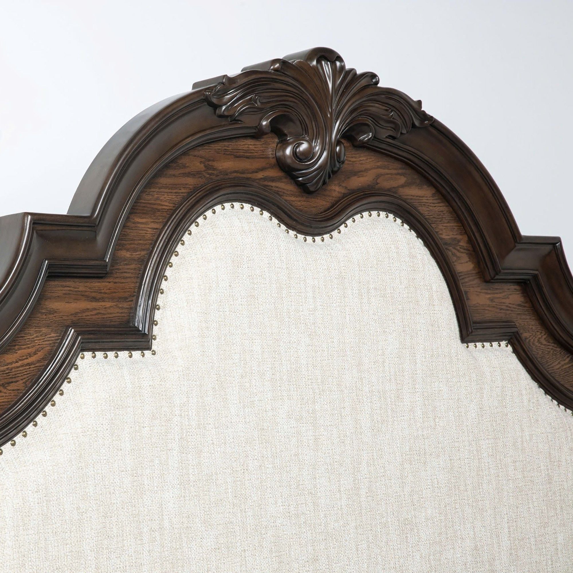Traditional Style Upholstered Headboard Panel Bed - Image 3
